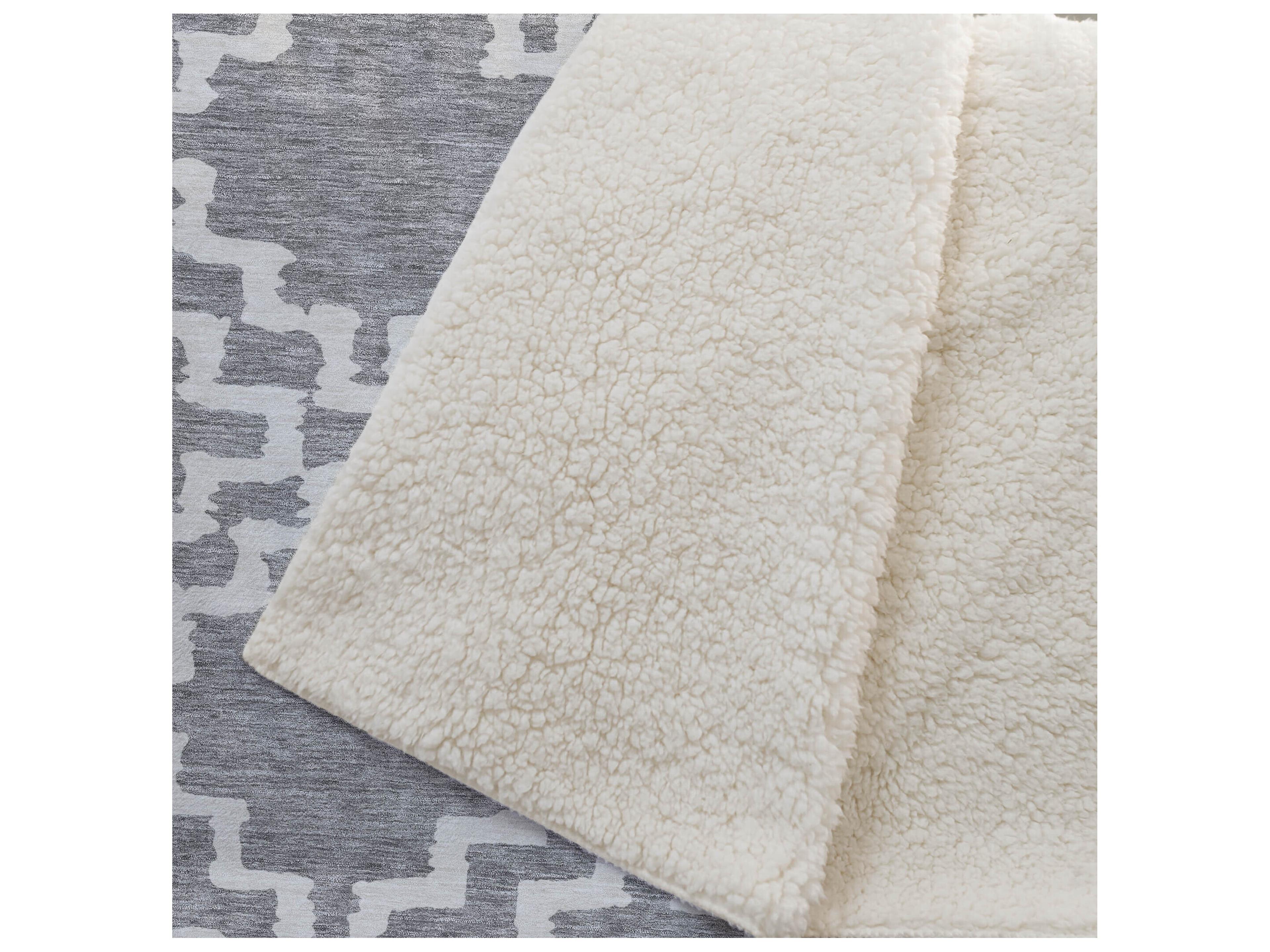Dalyn Sherpa Gray Polyester Throw