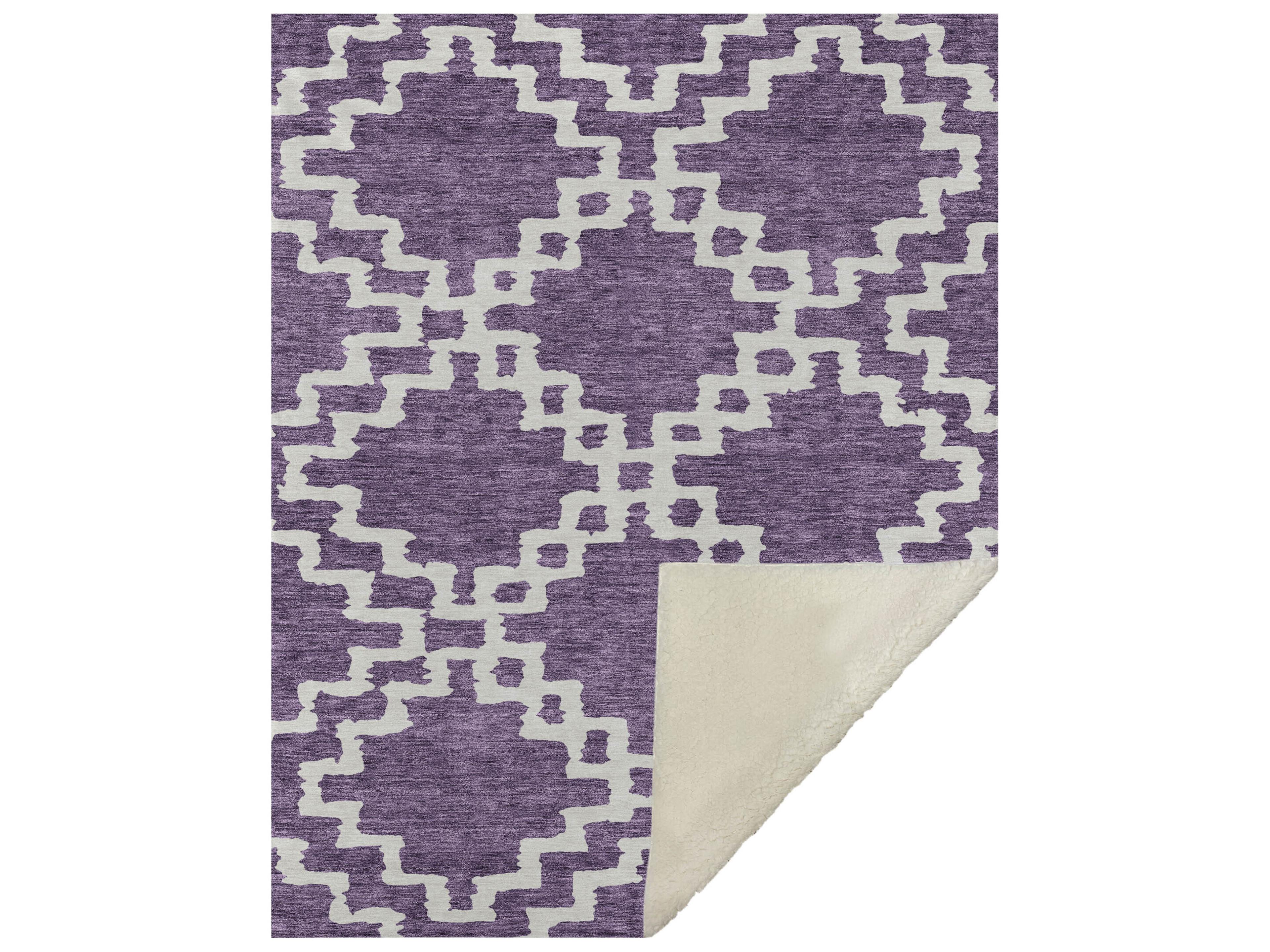 Sherpa Purple Polyester Throw
