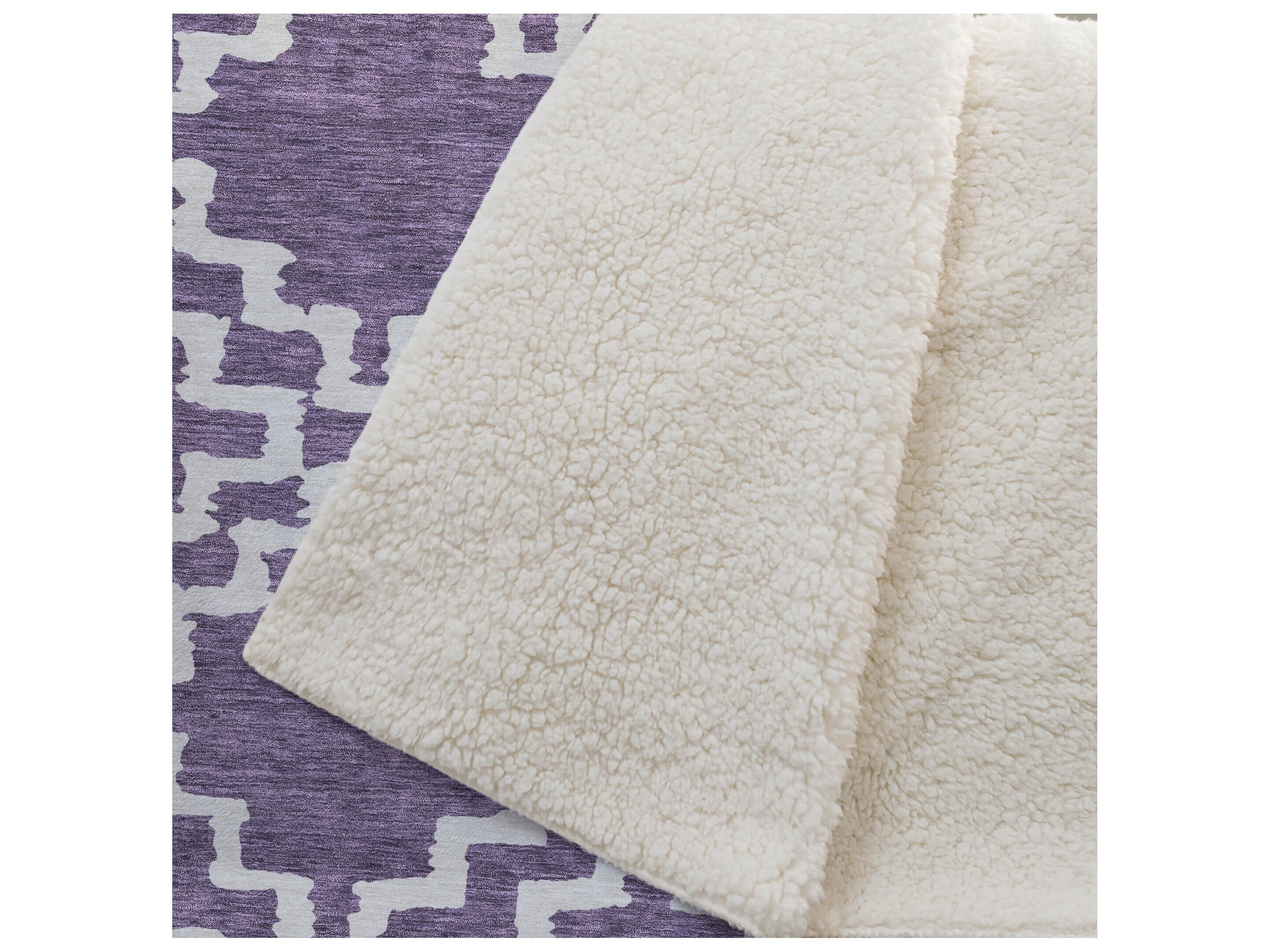 Dalyn Sherpa Purple Polyester Throw