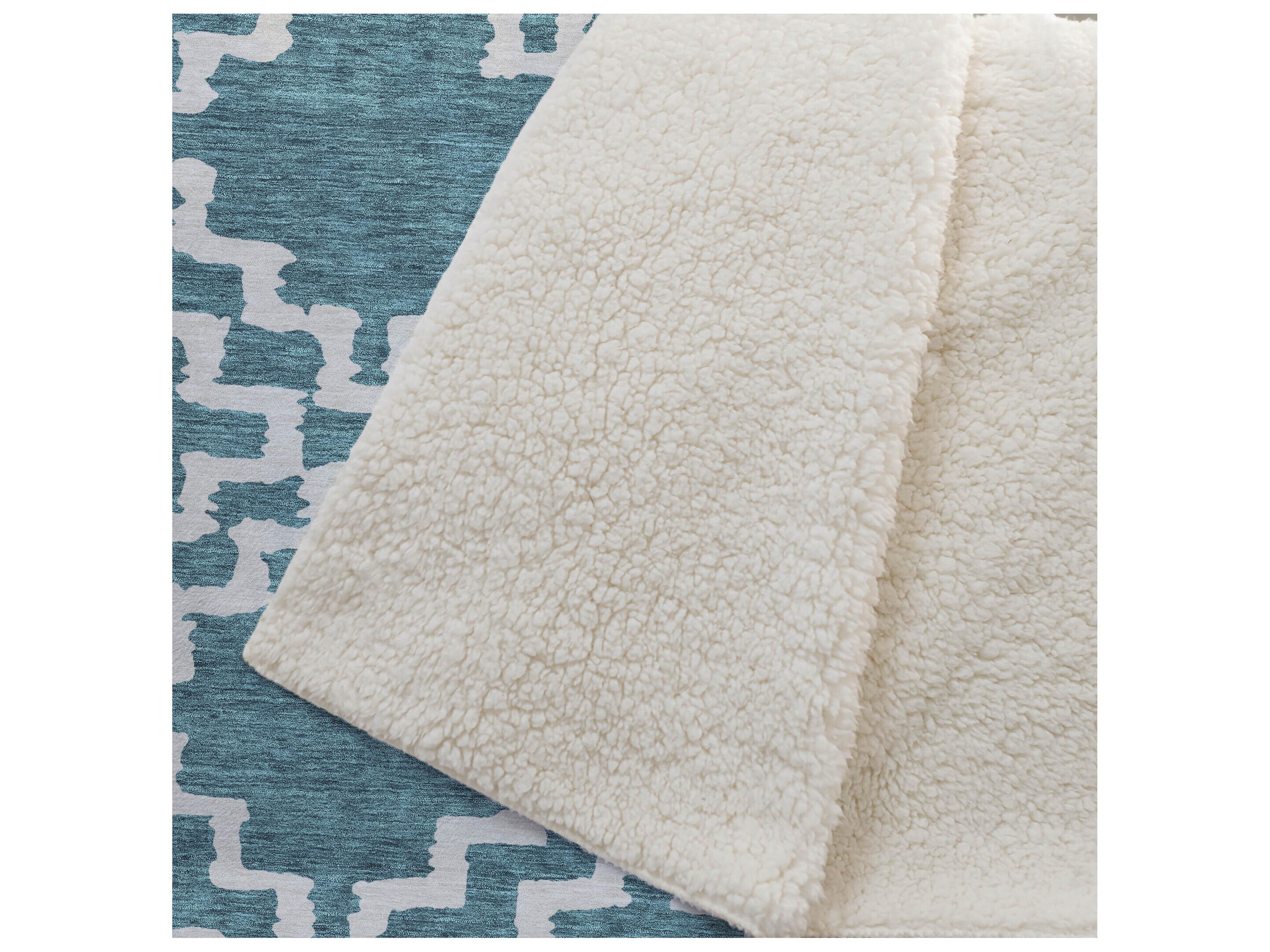 Dalyn Sherpa Teal Polyester Throw