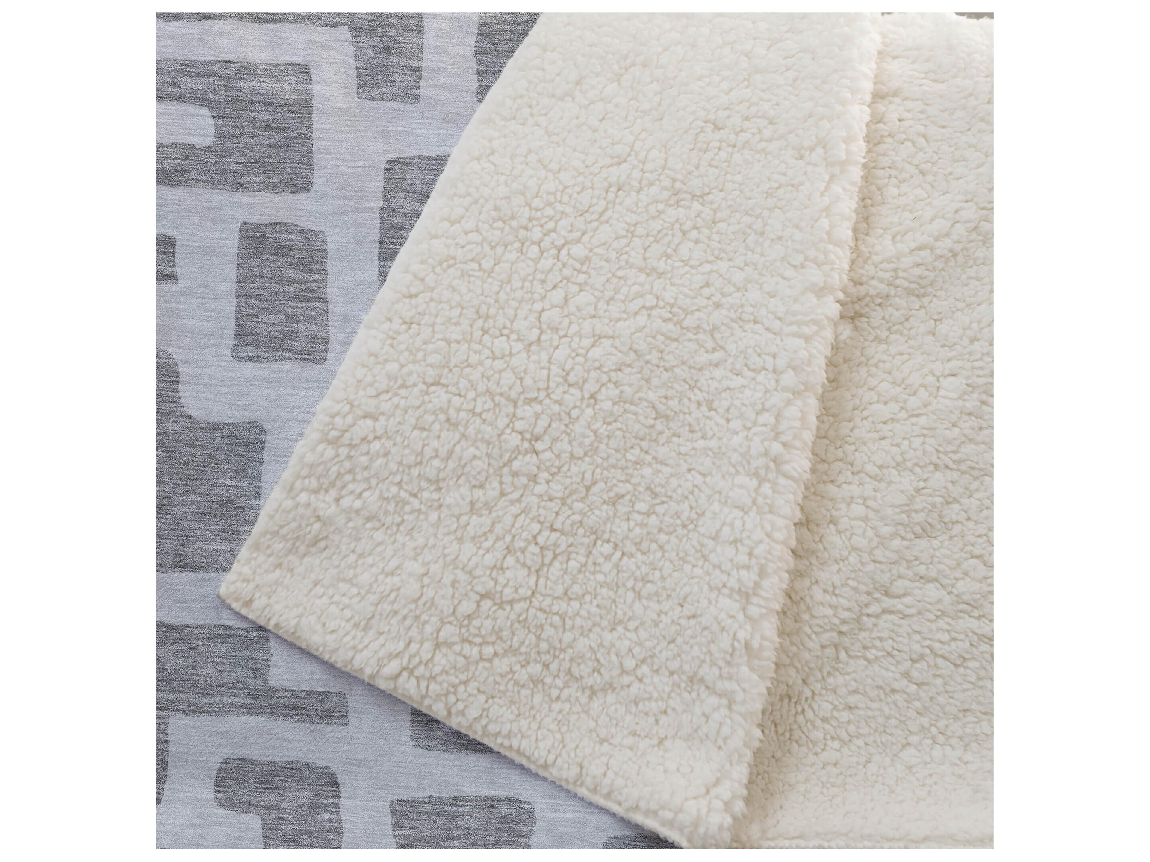 Dalyn Sherpa Gray Polyester Throw