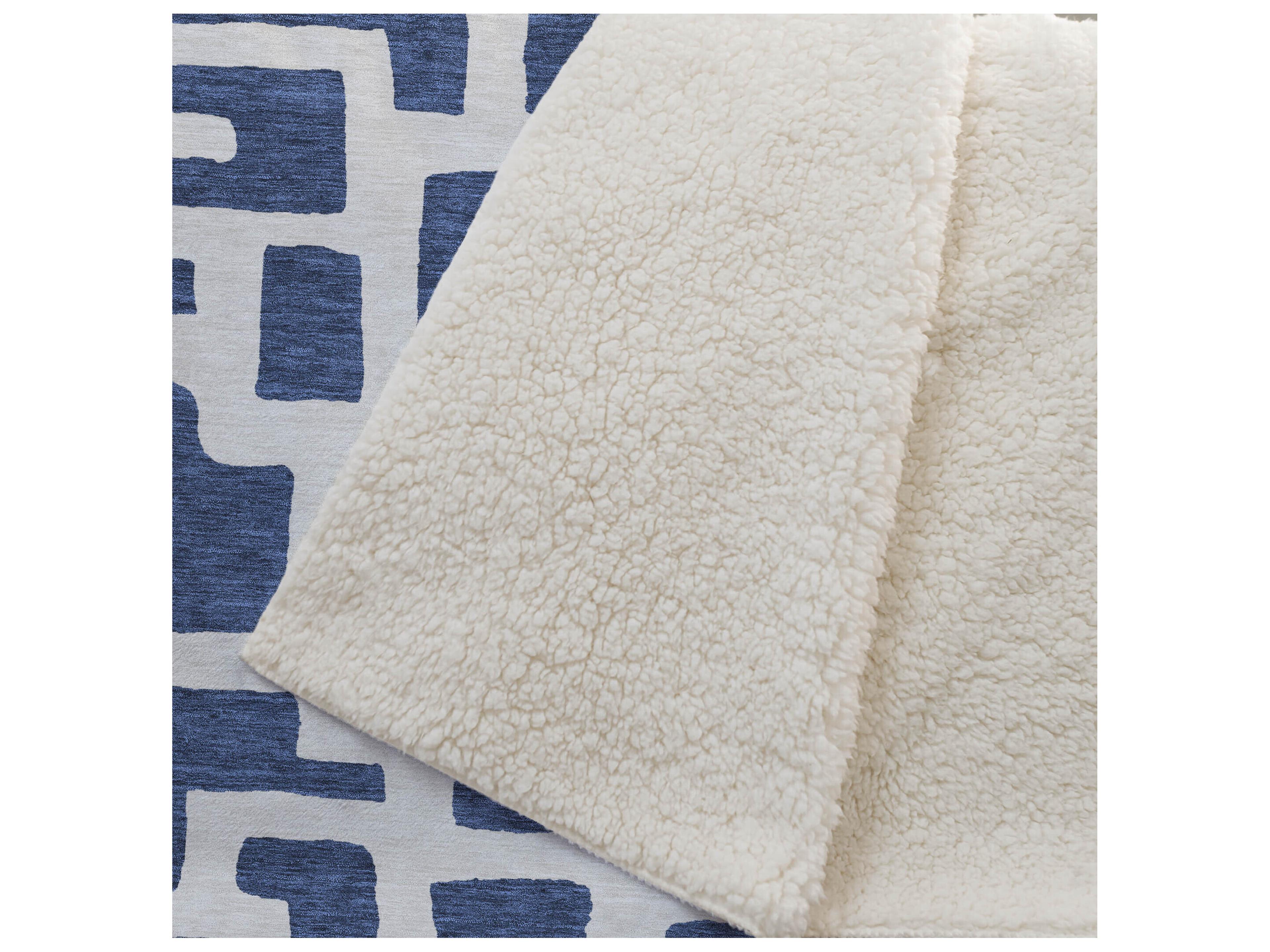 Dalyn Sherpa Blue Polyester Throw