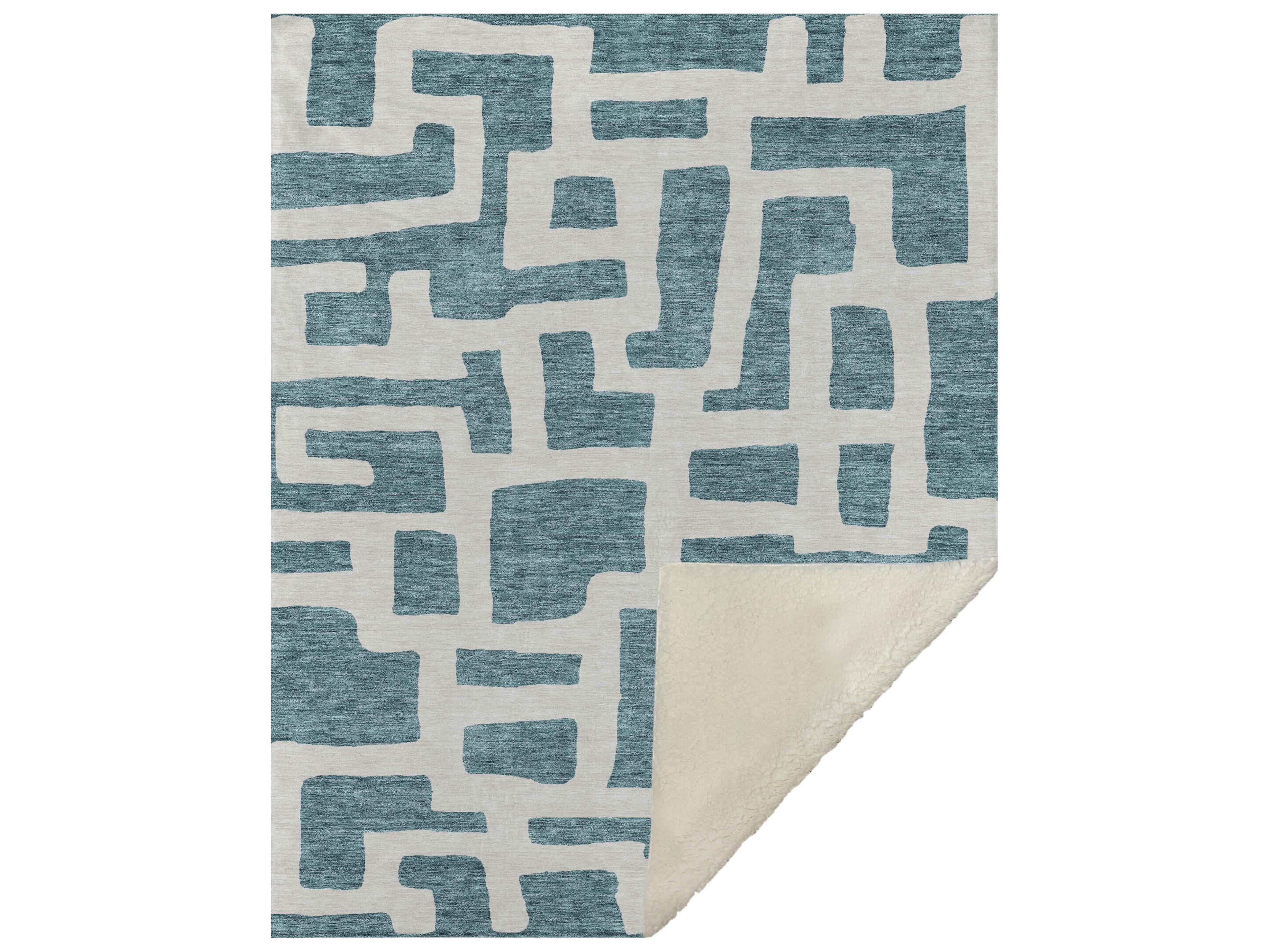 Dalyn Sherpa Teal Polyester Throw
