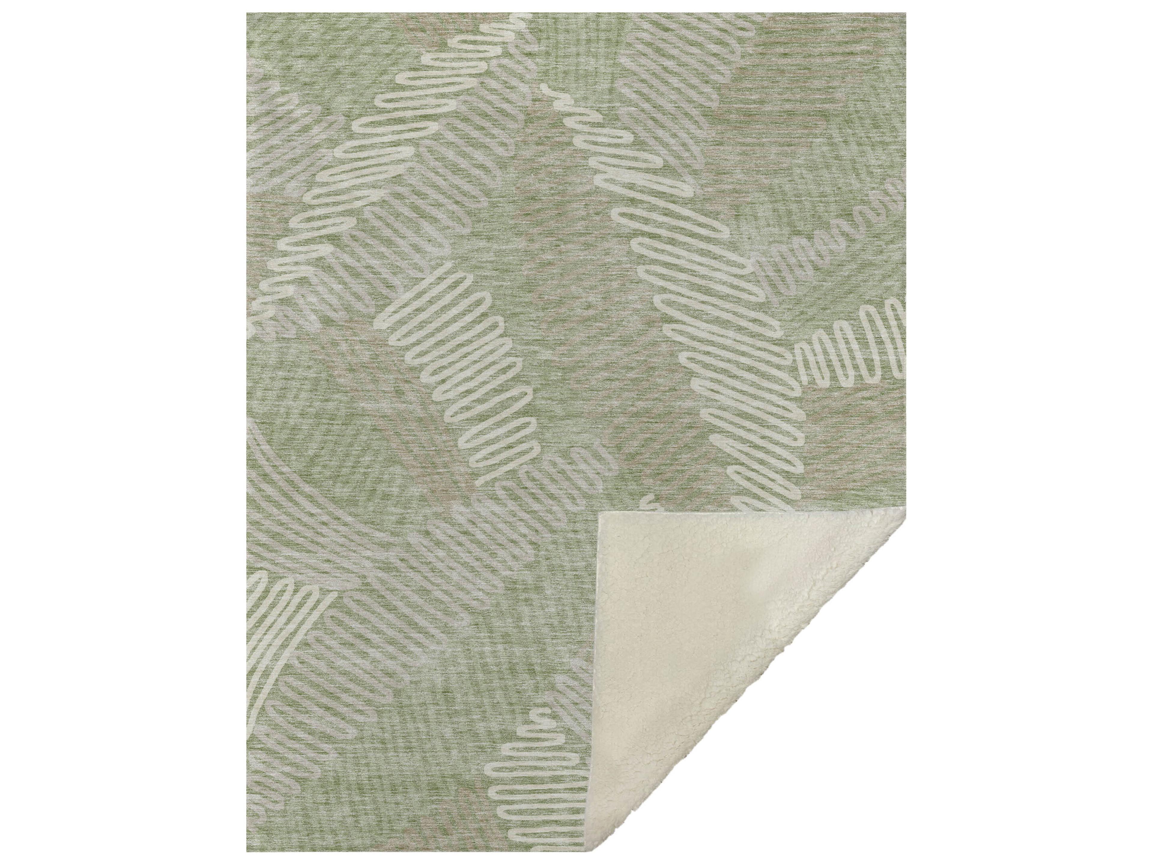 Sherpa Green Polyester Throw