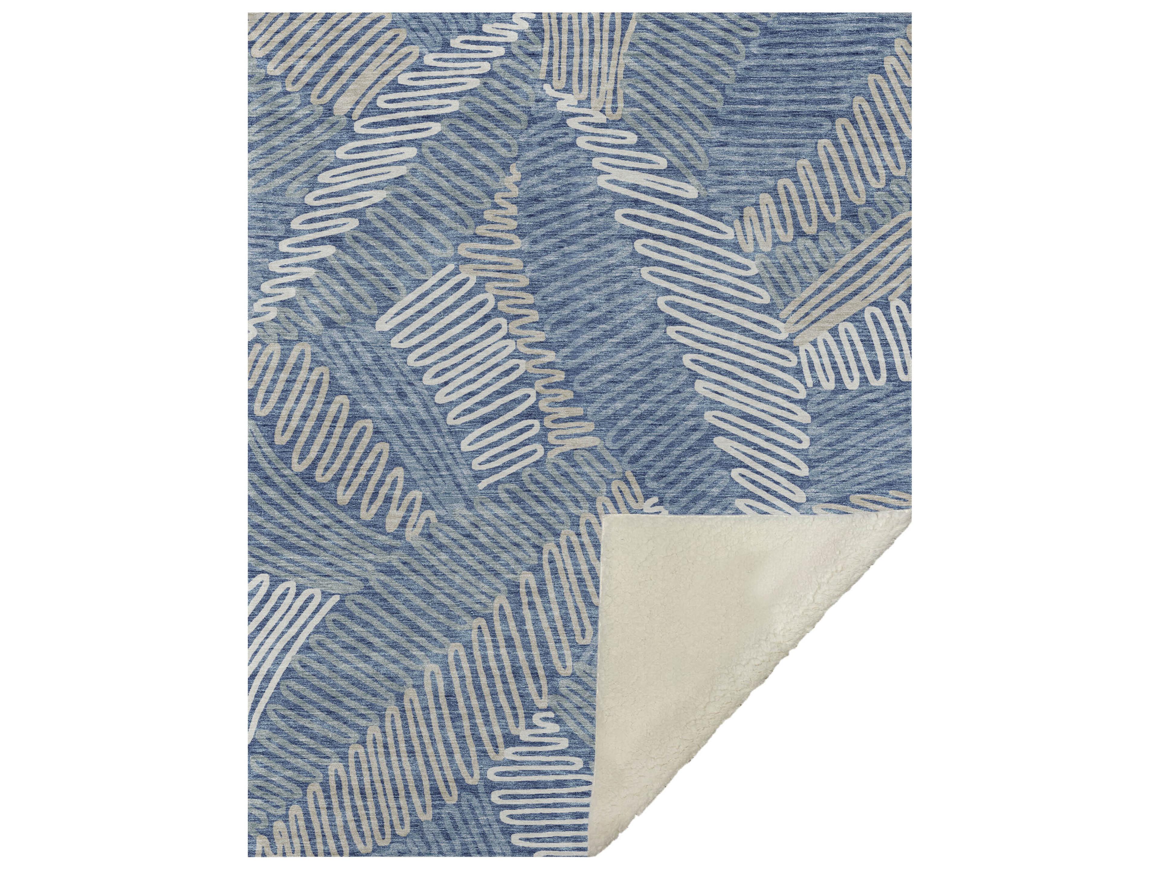 Sherpa Blue Polyester Throw