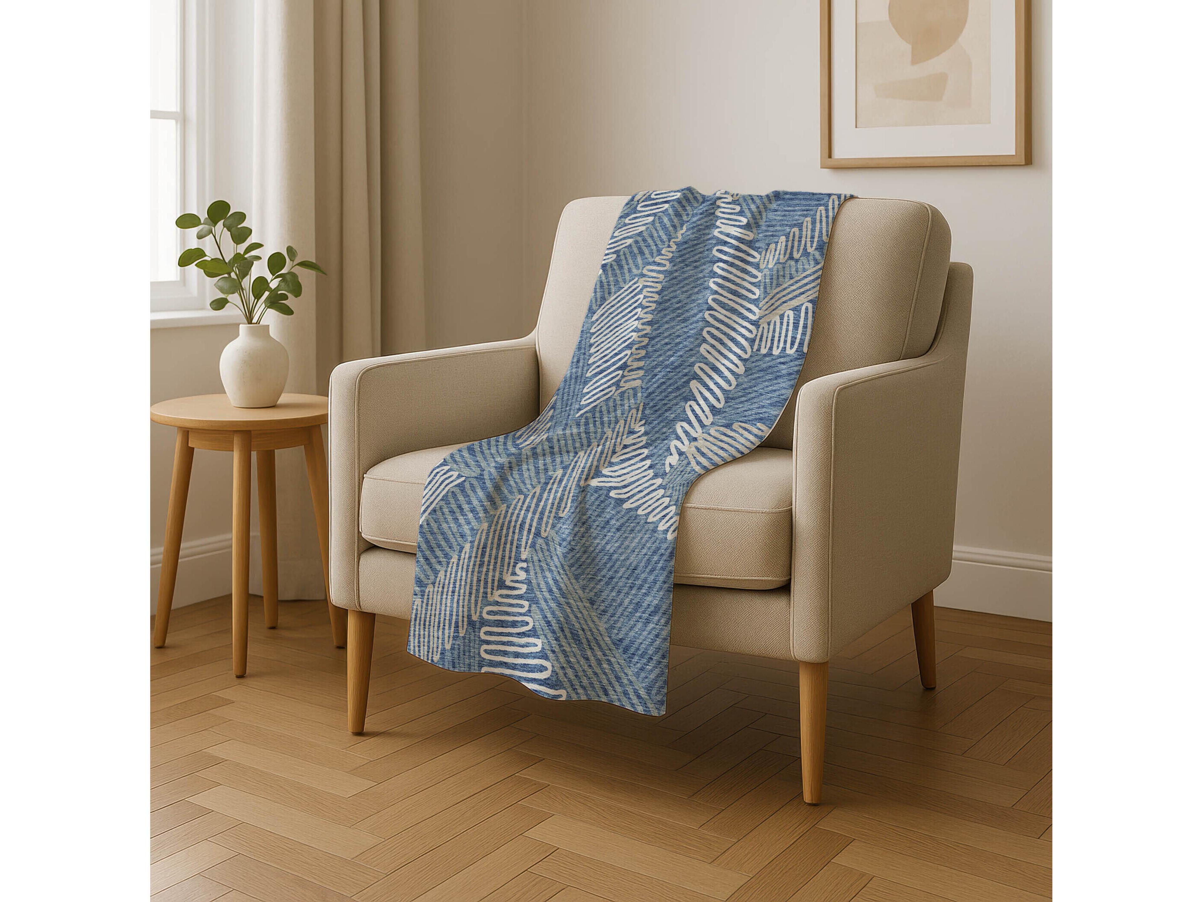 Dalyn Sherpa Blue Polyester Throw