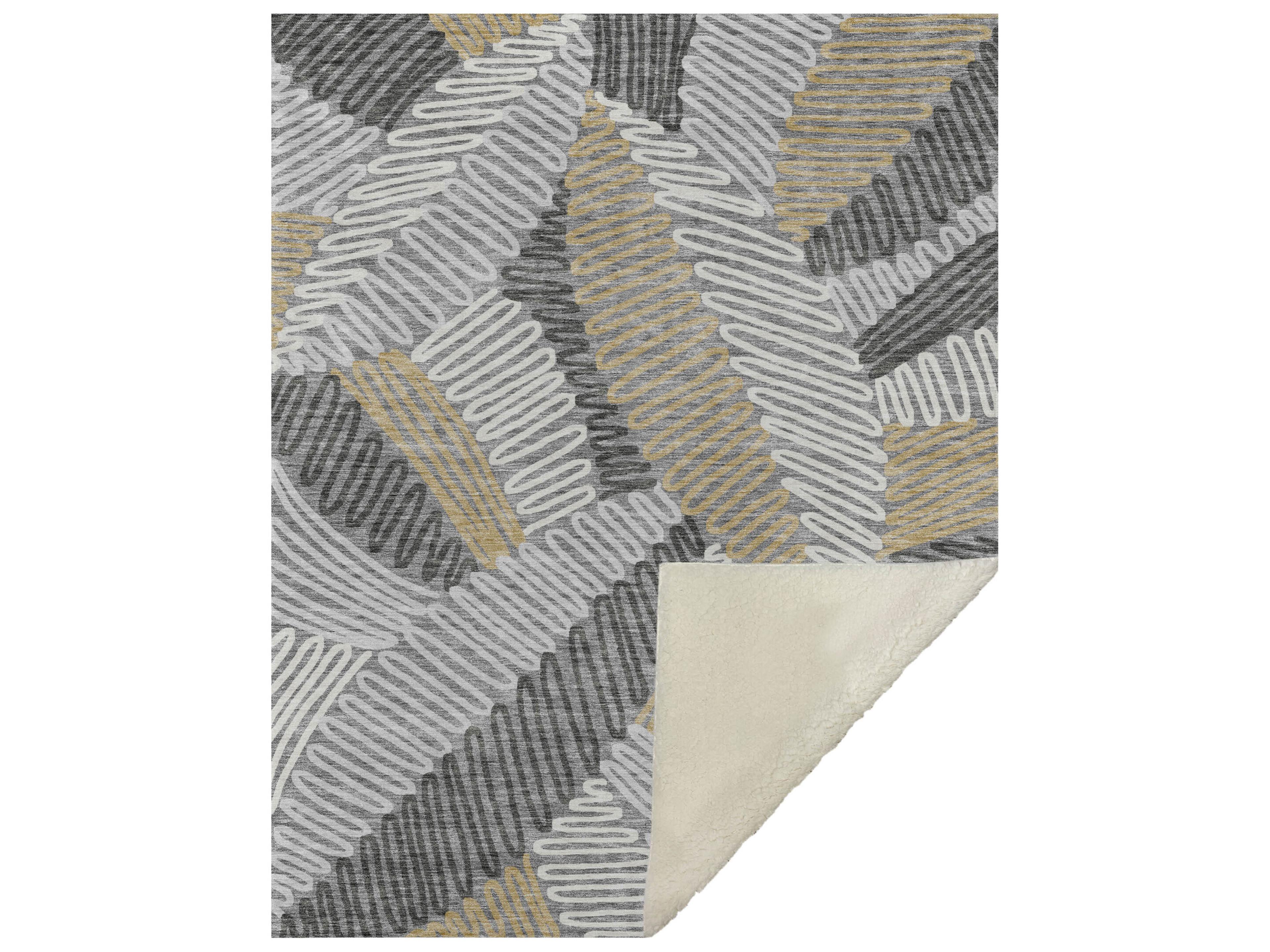 Dalyn Sherpa Gray Polyester Throw