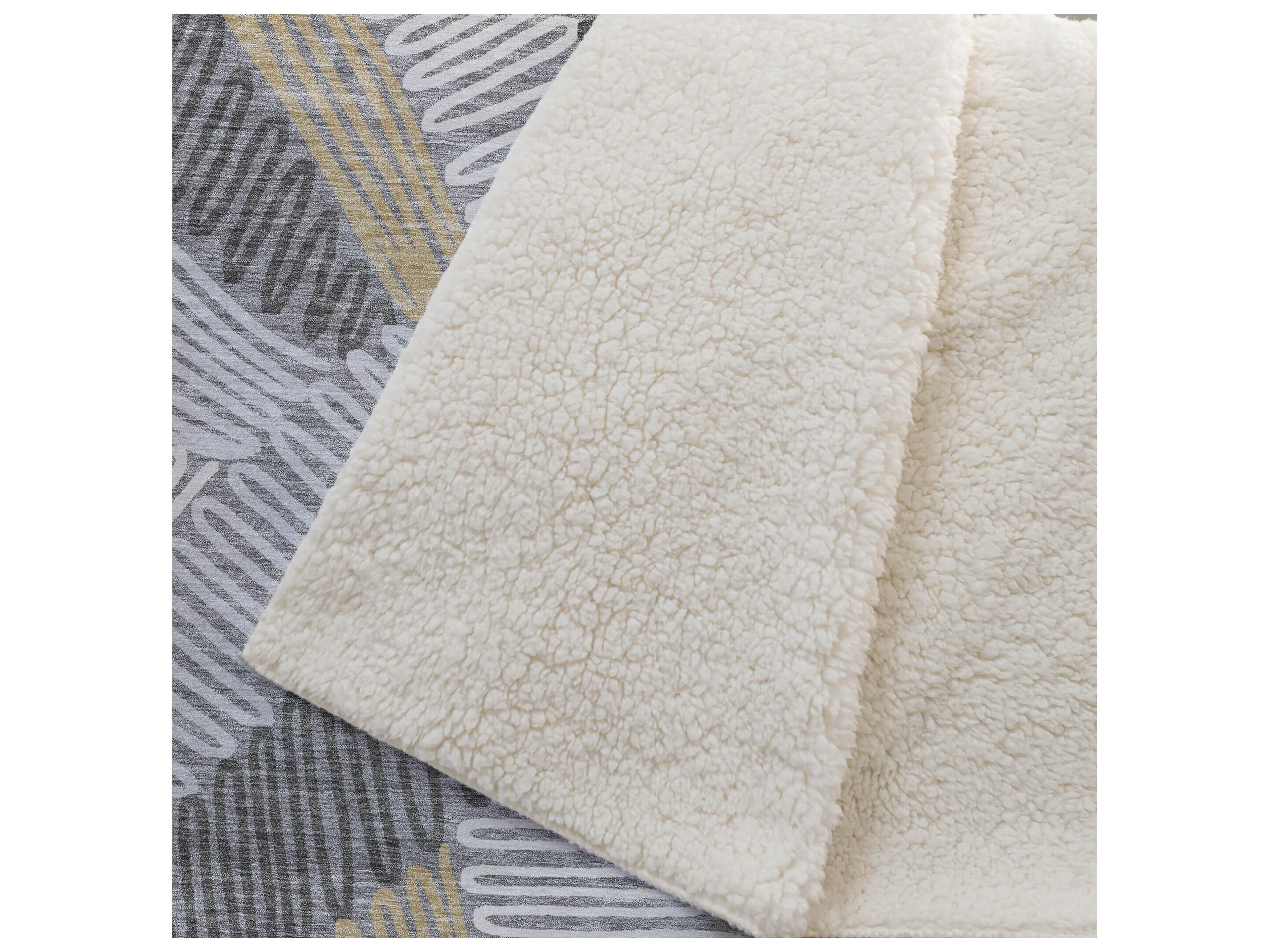 Dalyn Sherpa Gray Polyester Throw