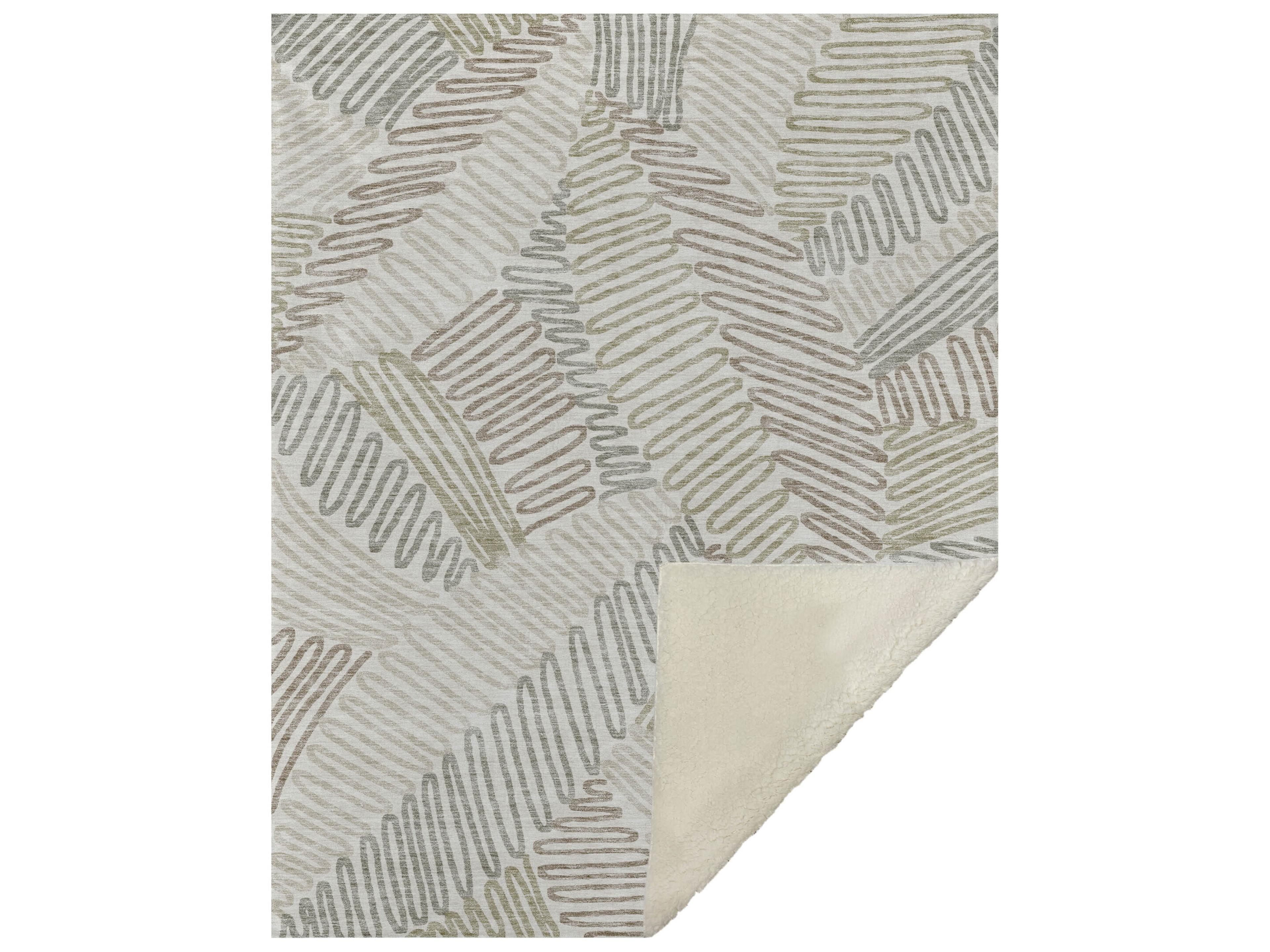 Dalyn Sherpa Ivory Polyester Throw