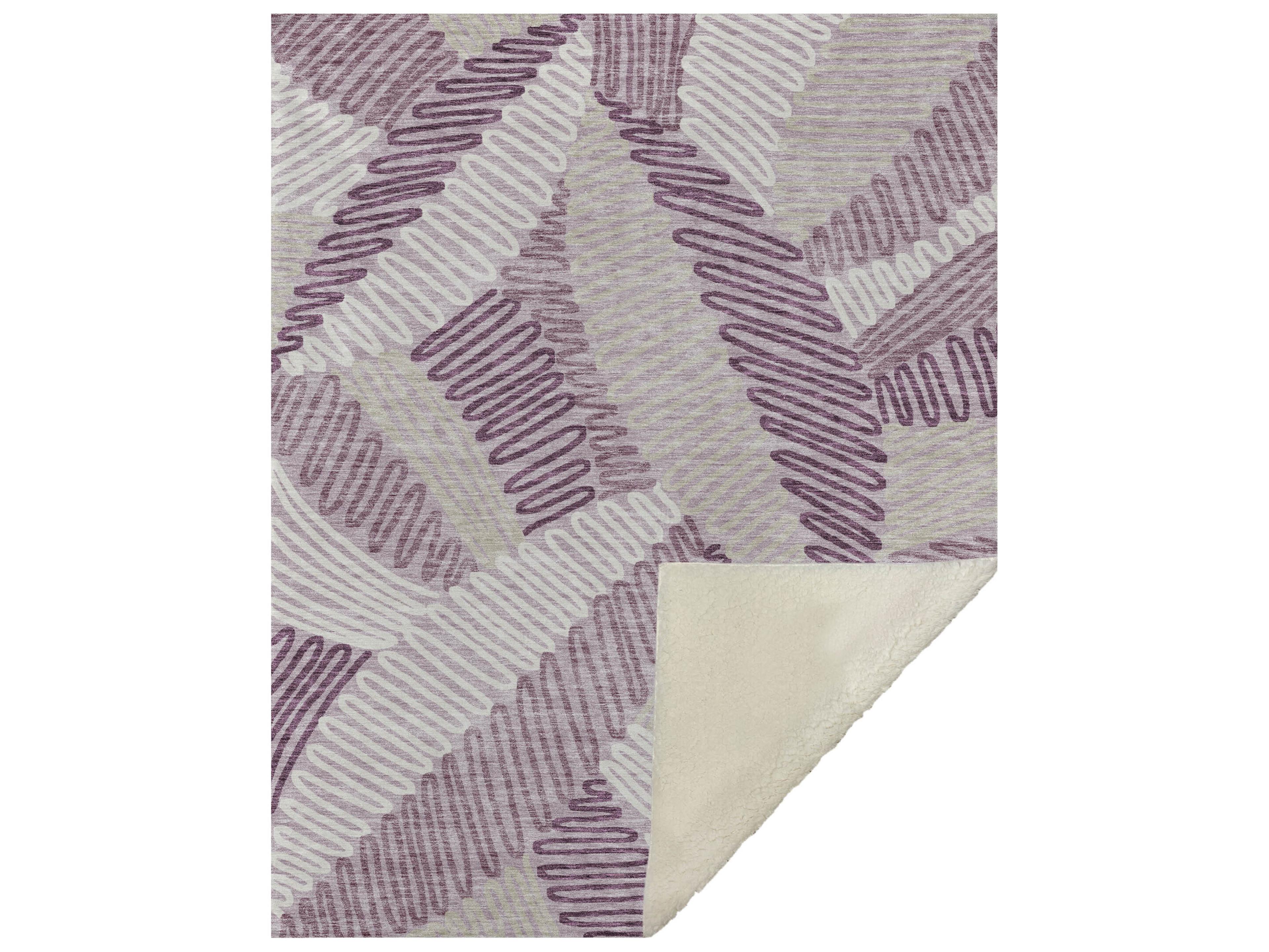 Sherpa Purple Polyester Throw