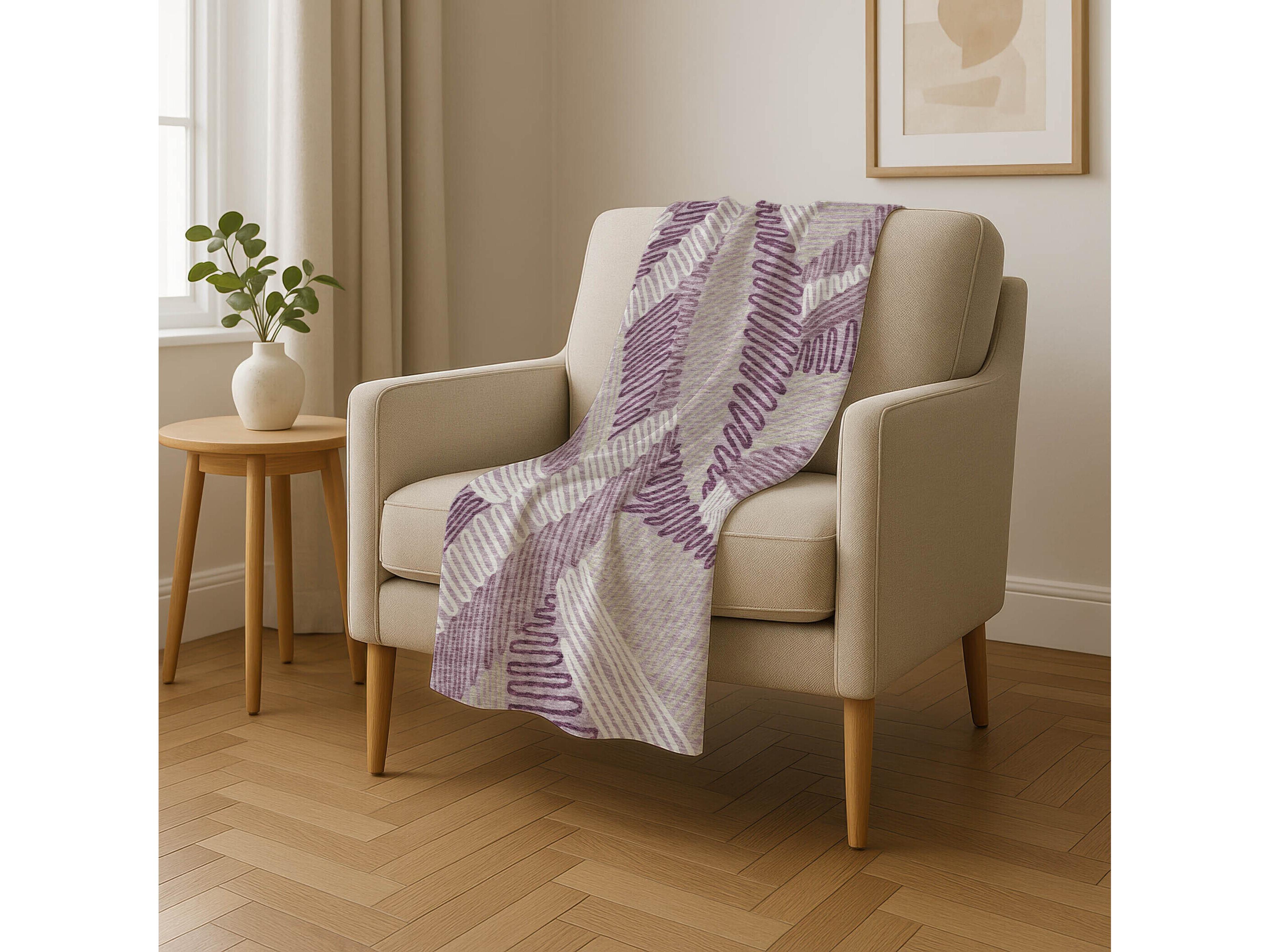 Dalyn Sherpa Purple Polyester Throw