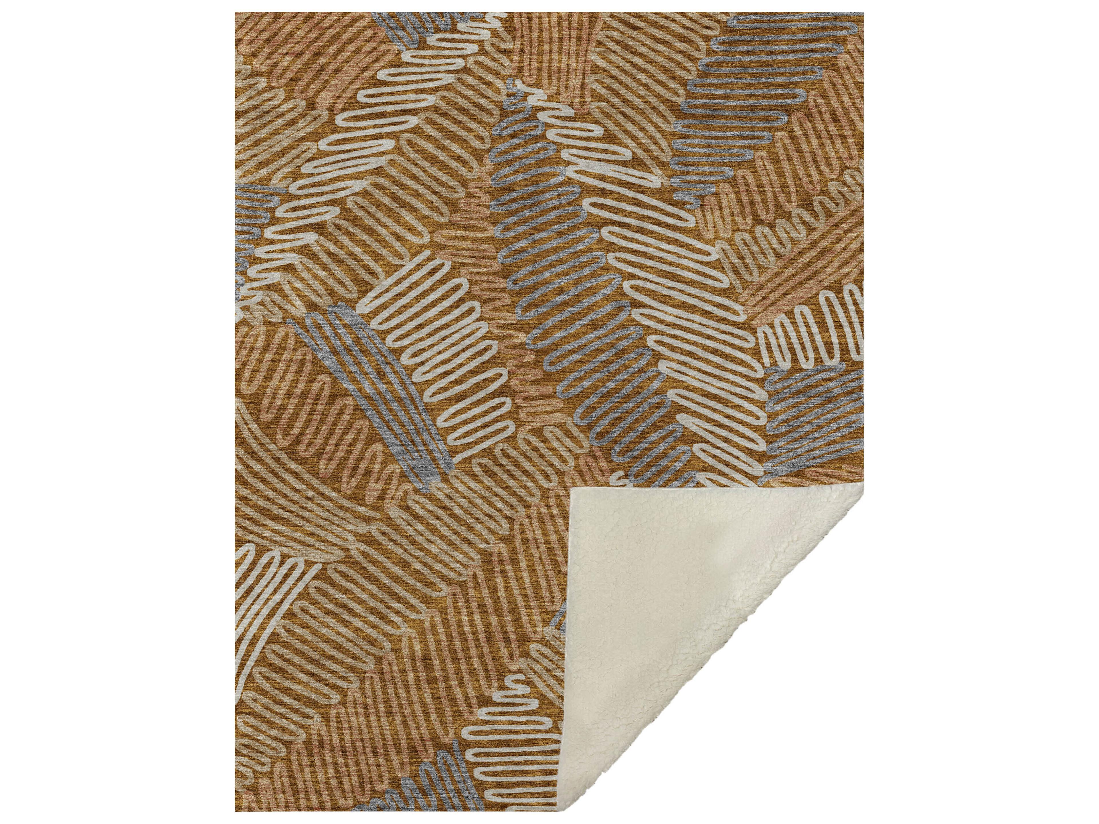 Sherpa Orange Polyester Throw