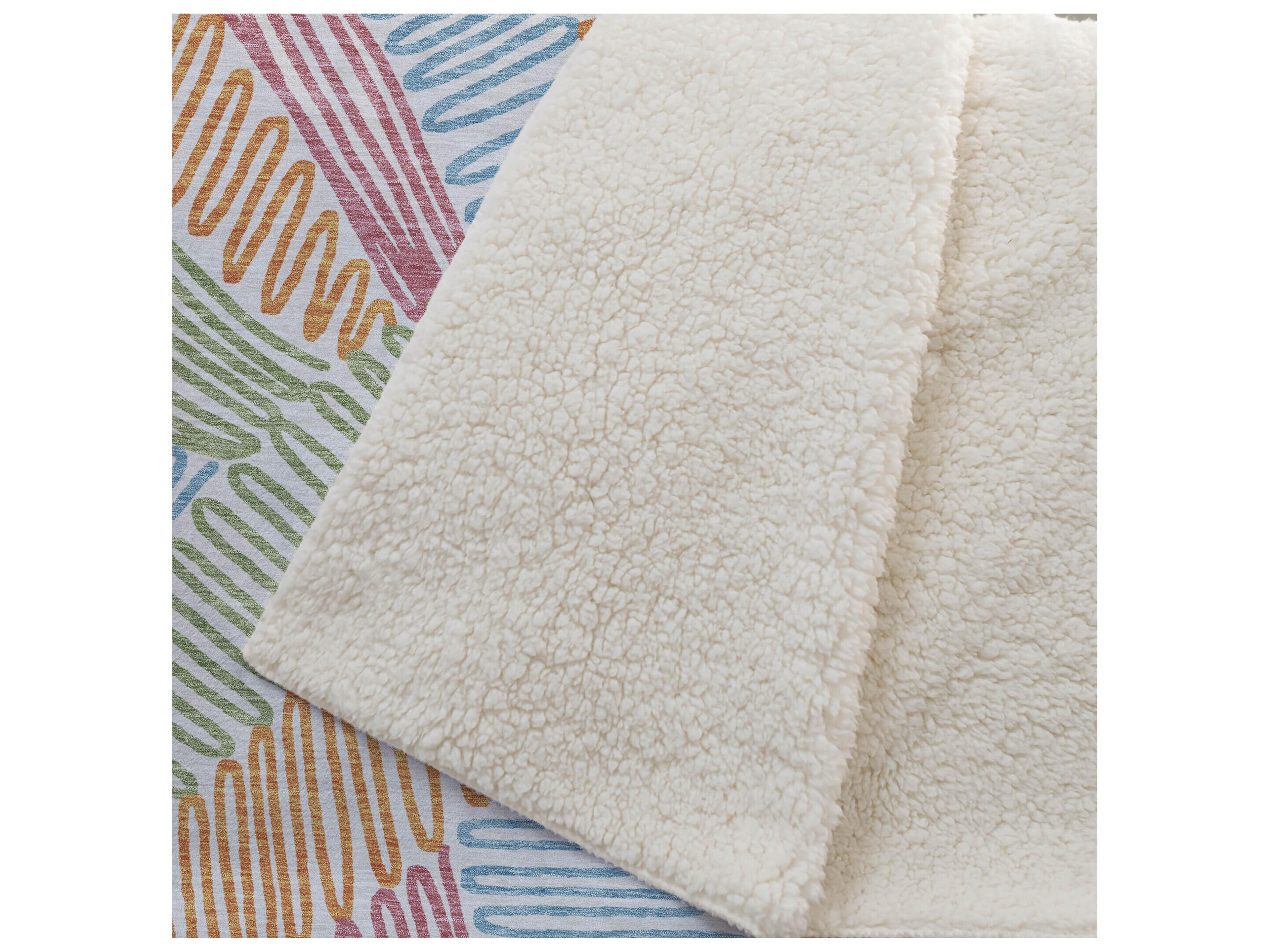 Dalyn Sherpa Ivory Polyester Throw