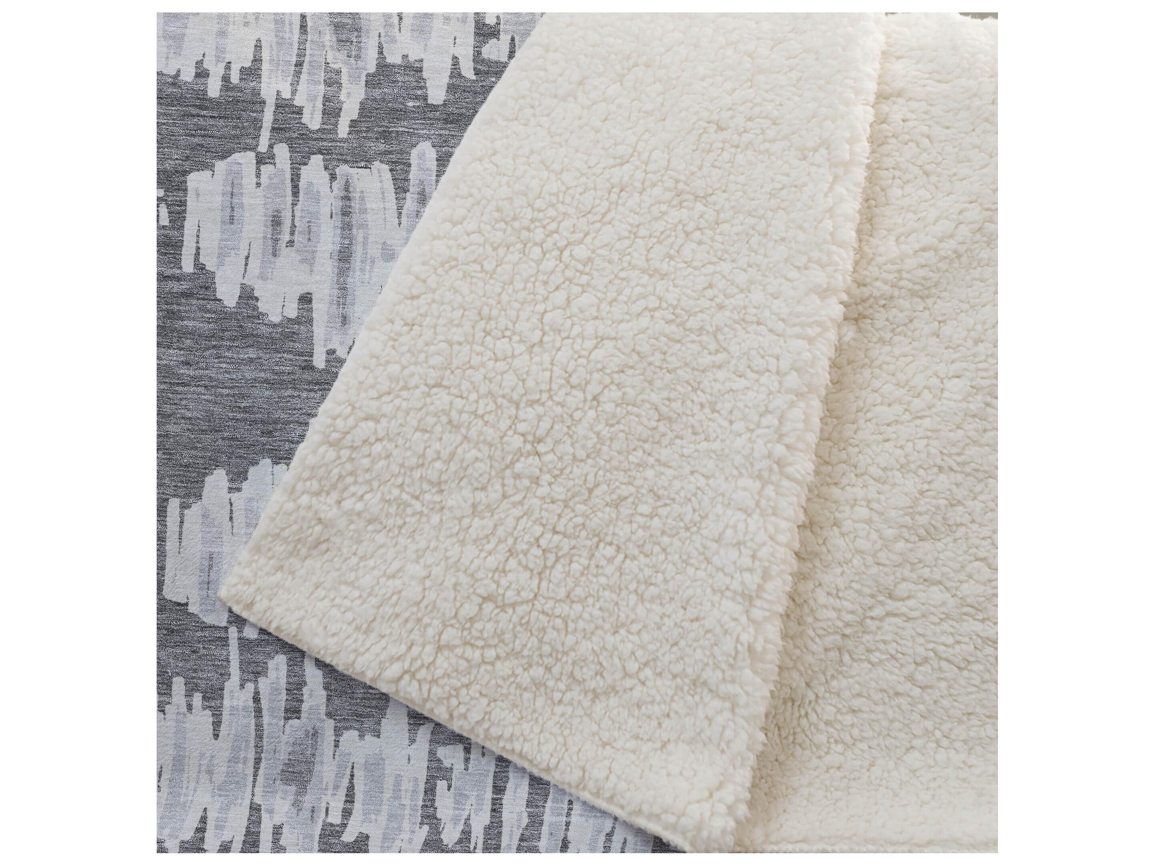 Dalyn Sherpa Gray Polyester Throw