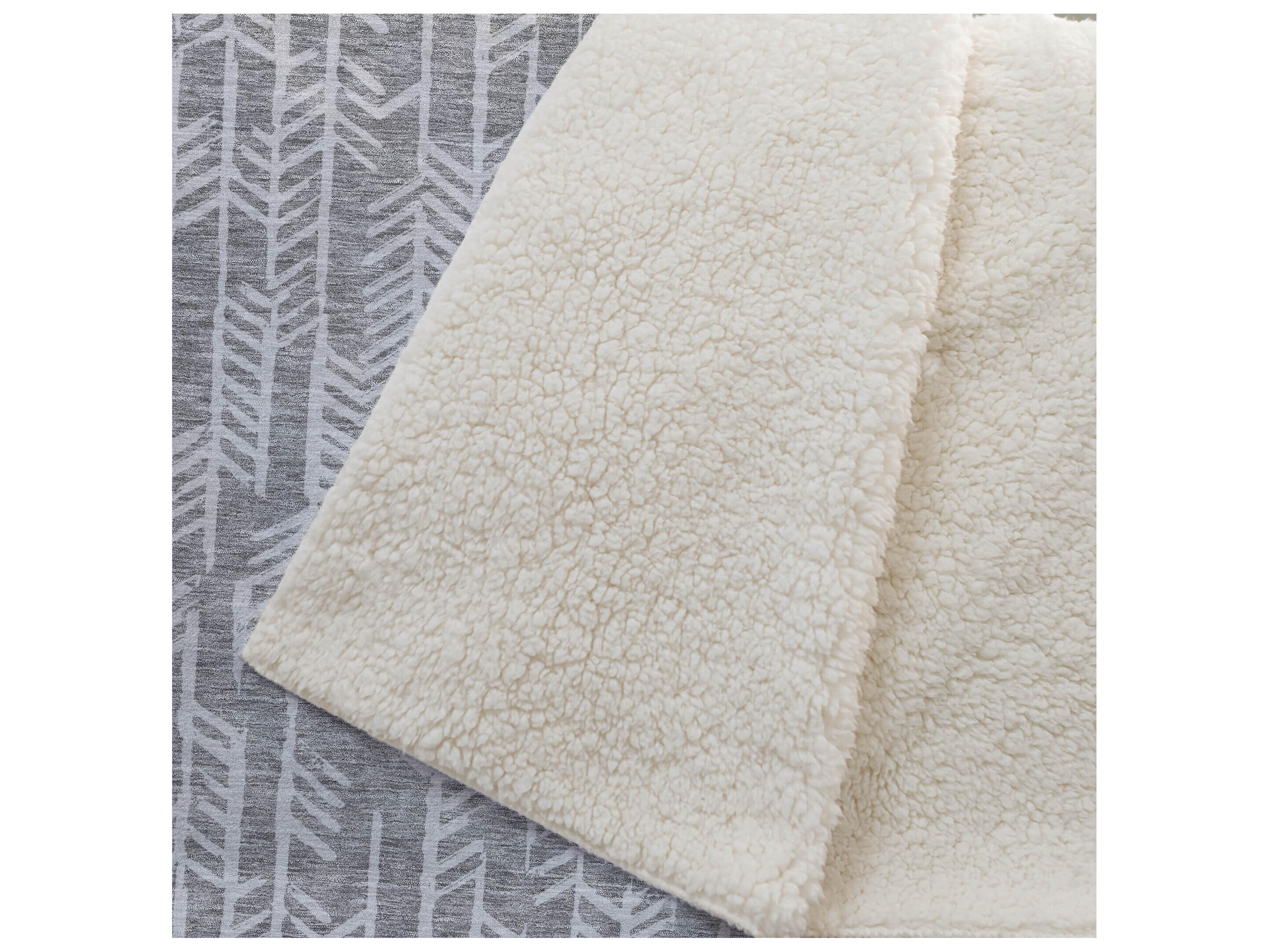 Dalyn Sherpa Gray Polyester Throw