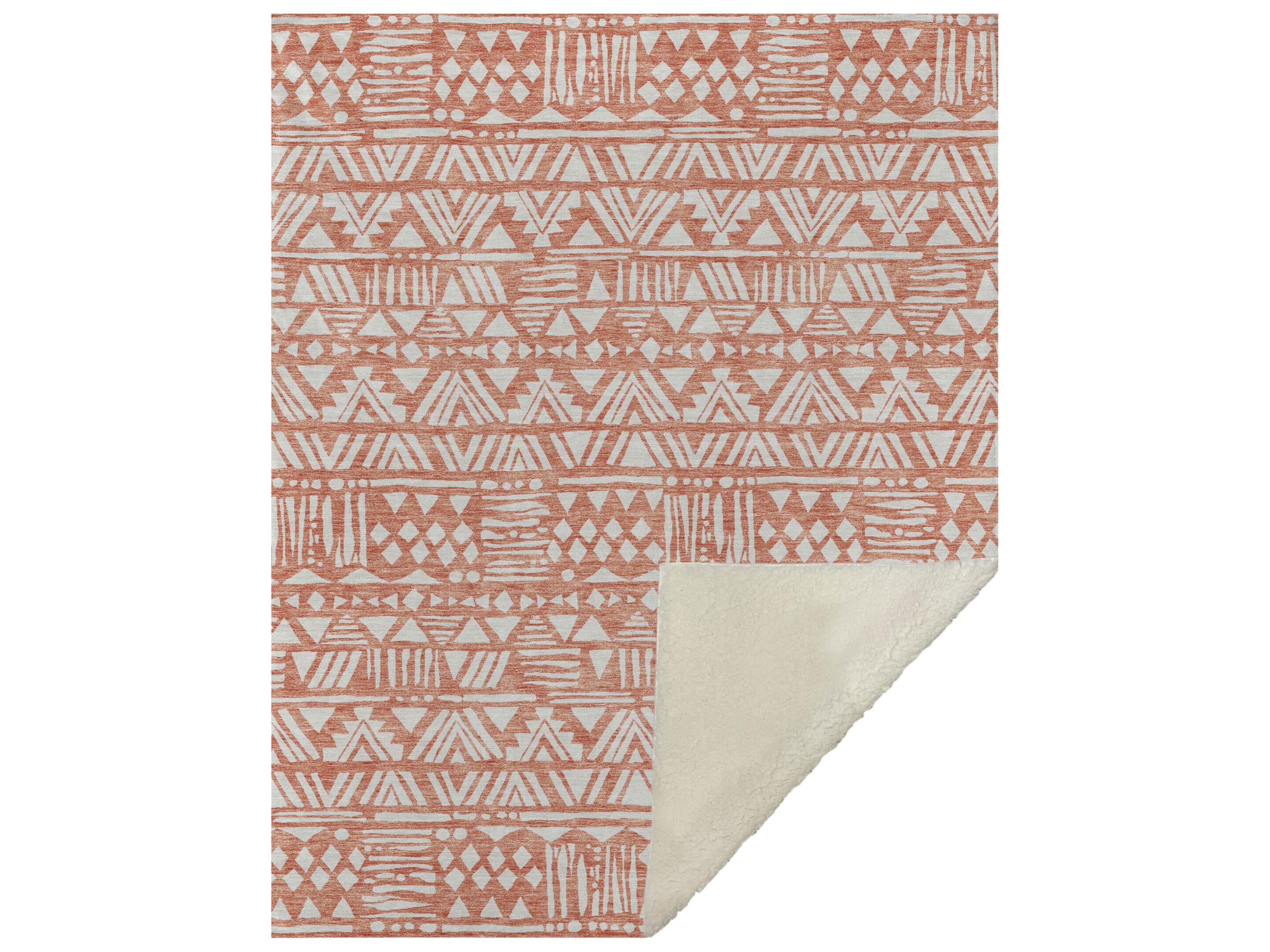 Sherpa Orange Polyester Throw