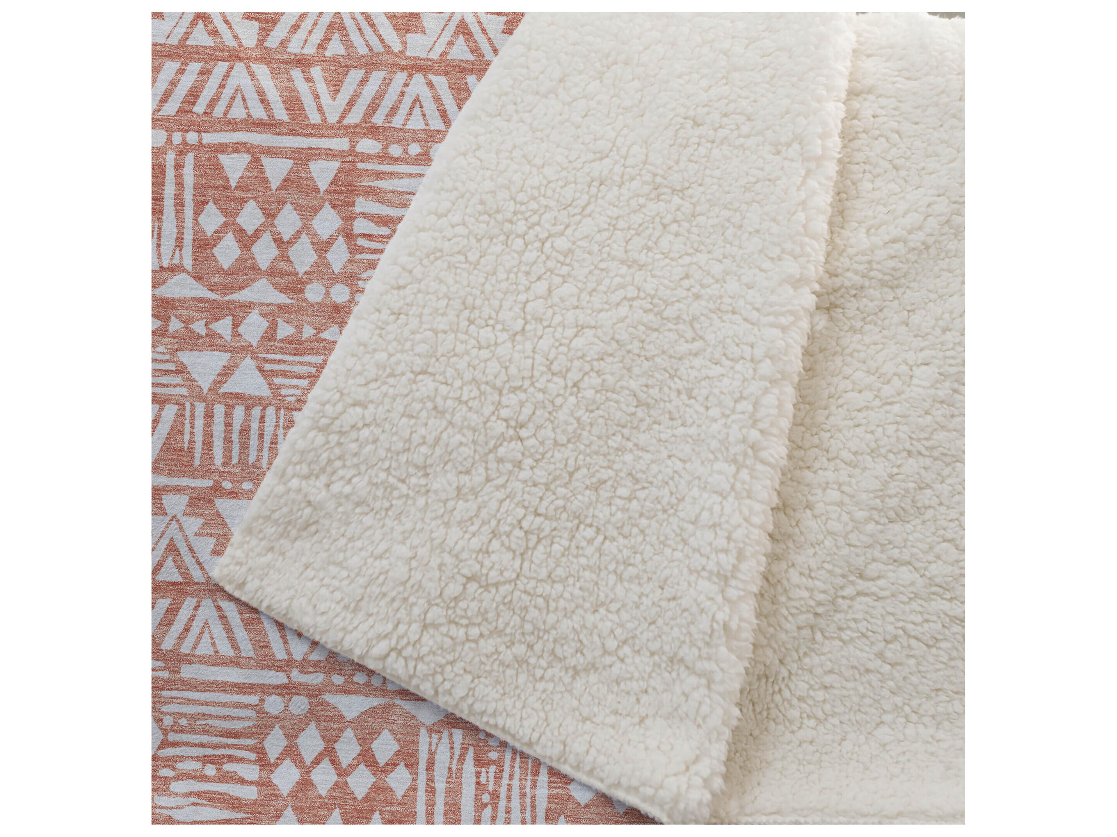 Dalyn Sherpa Orange Polyester Throw