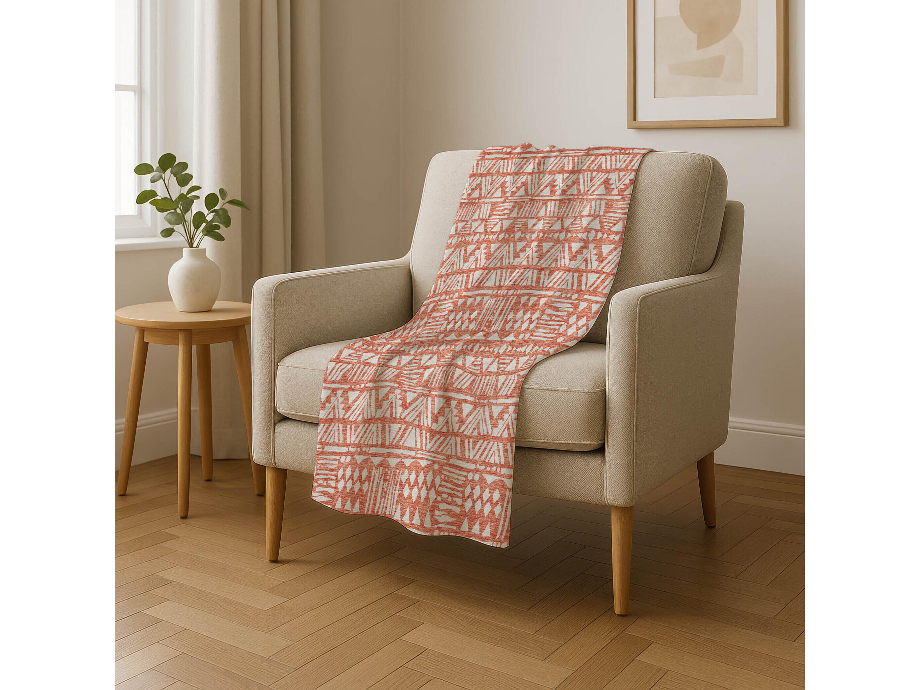 Dalyn Sherpa Orange Polyester Throw