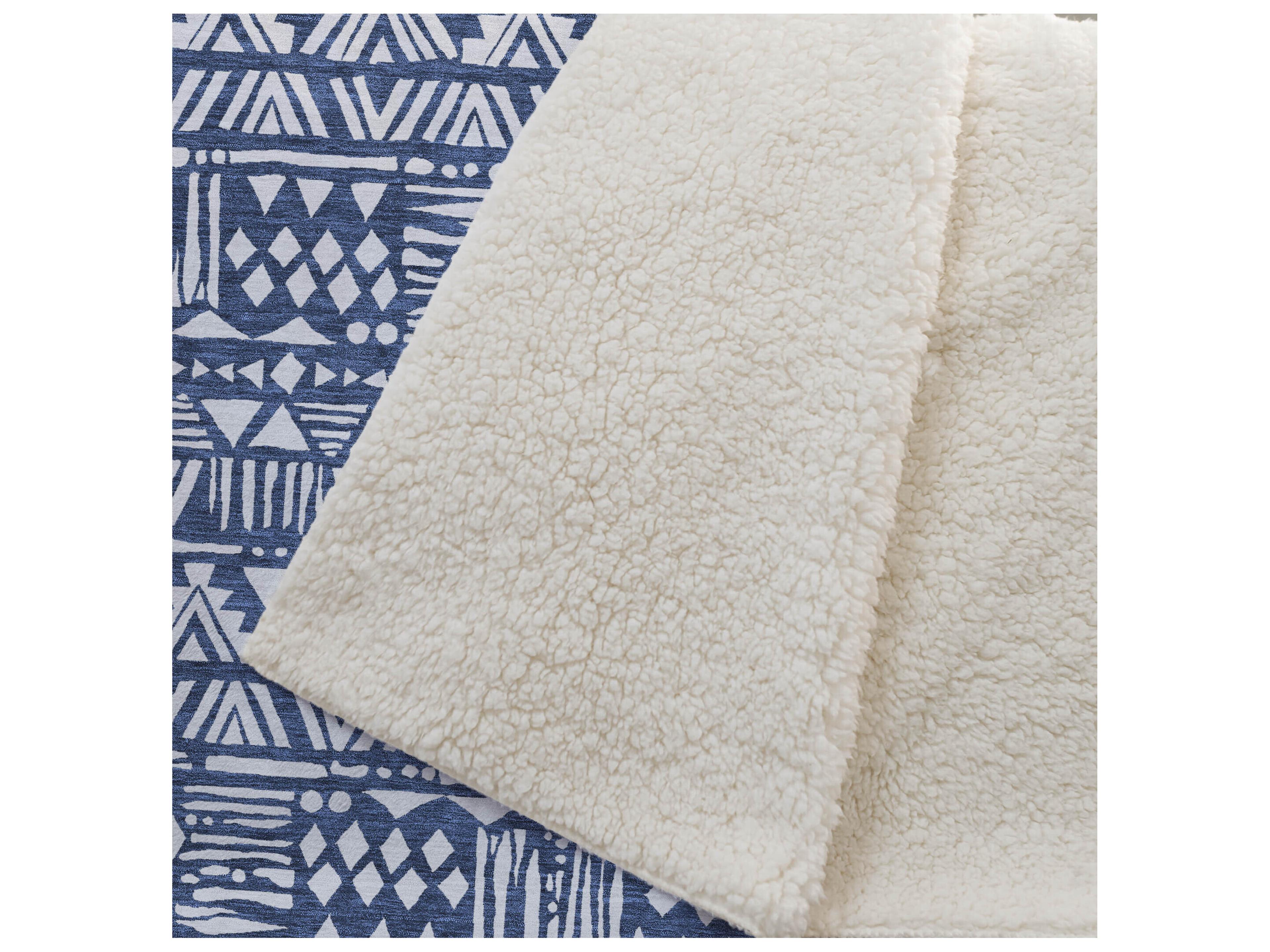 Dalyn Sherpa Blue Polyester Throw