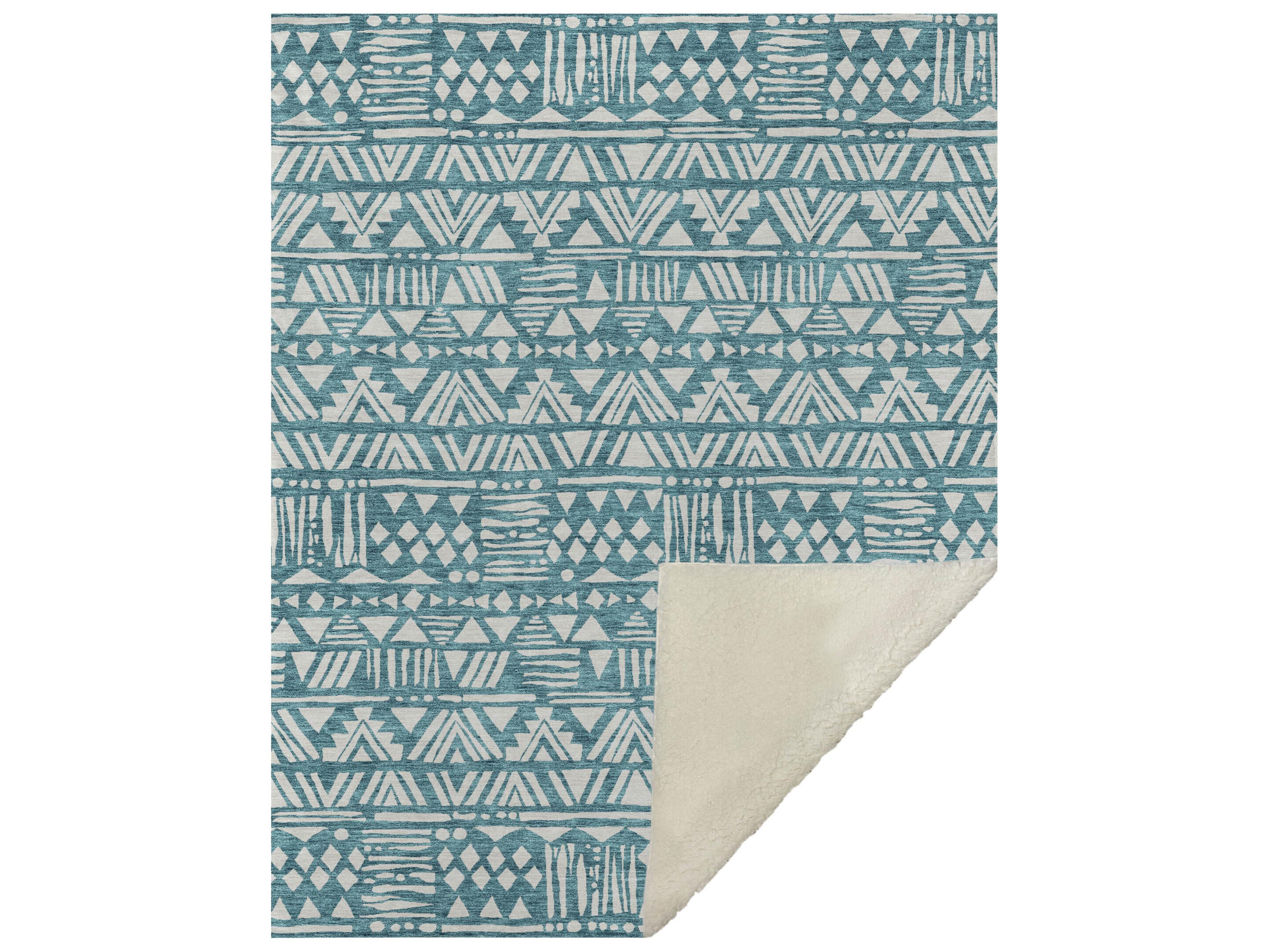 Sherpa Teal Polyester Throw