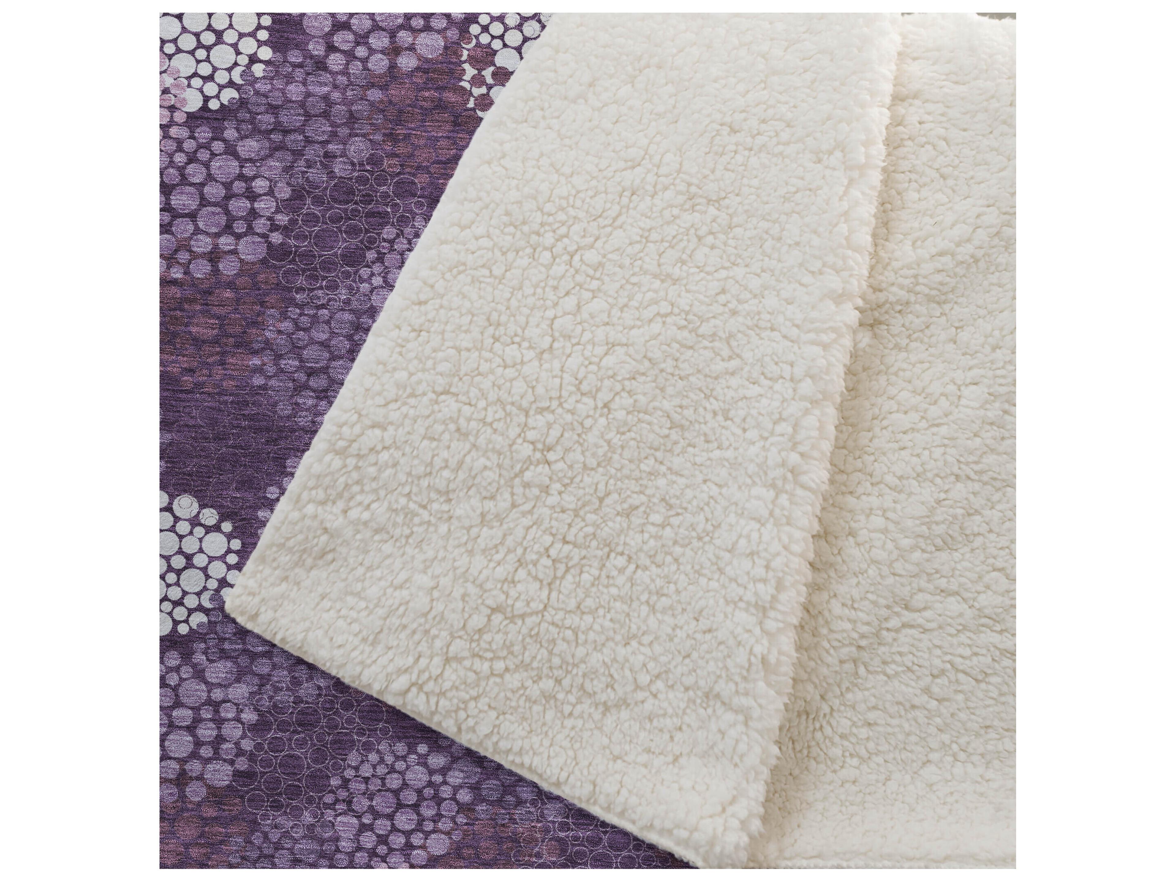 Dalyn Sherpa Purple Polyester Throw