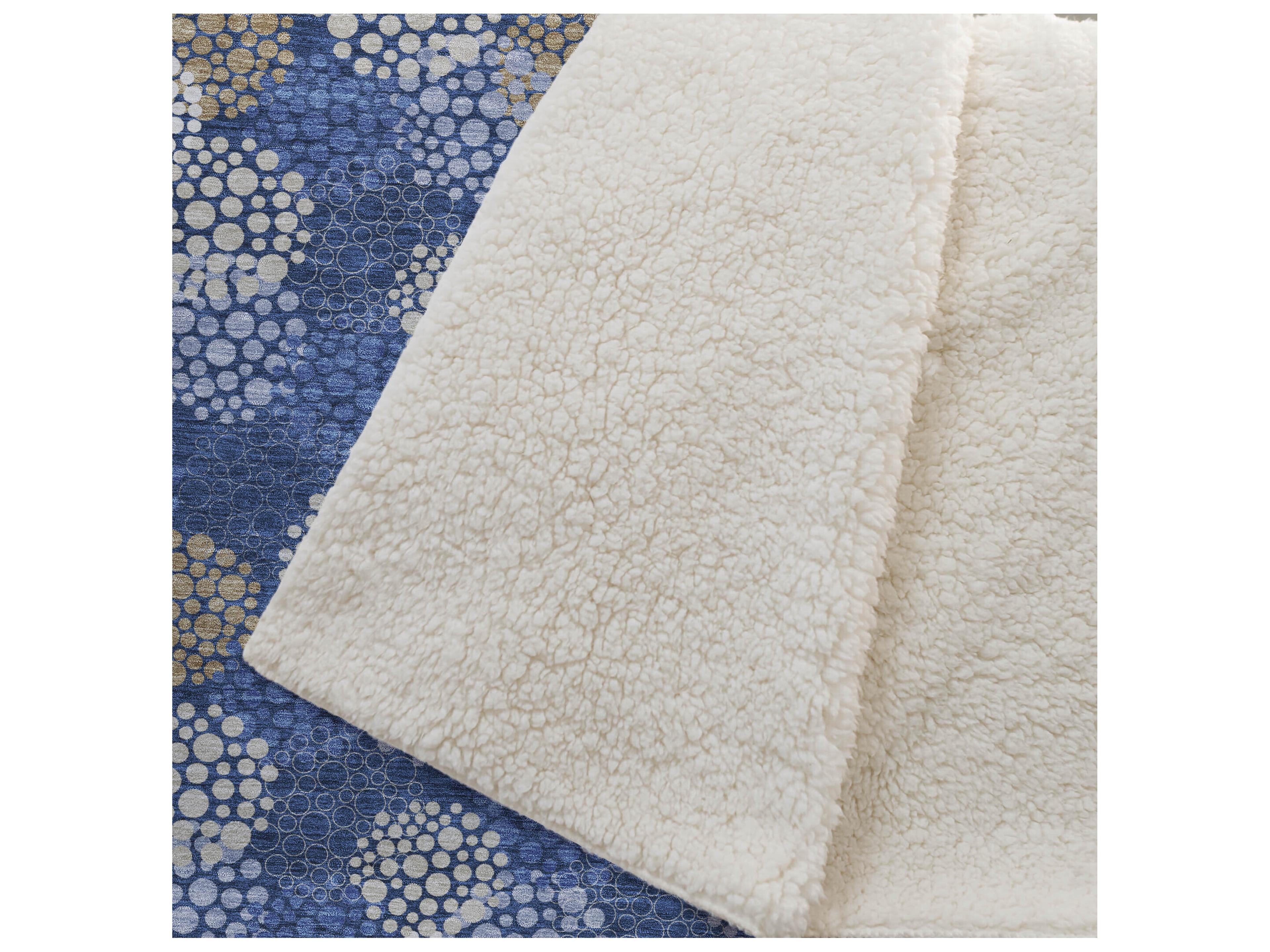 Dalyn Sherpa Blue Polyester Throw