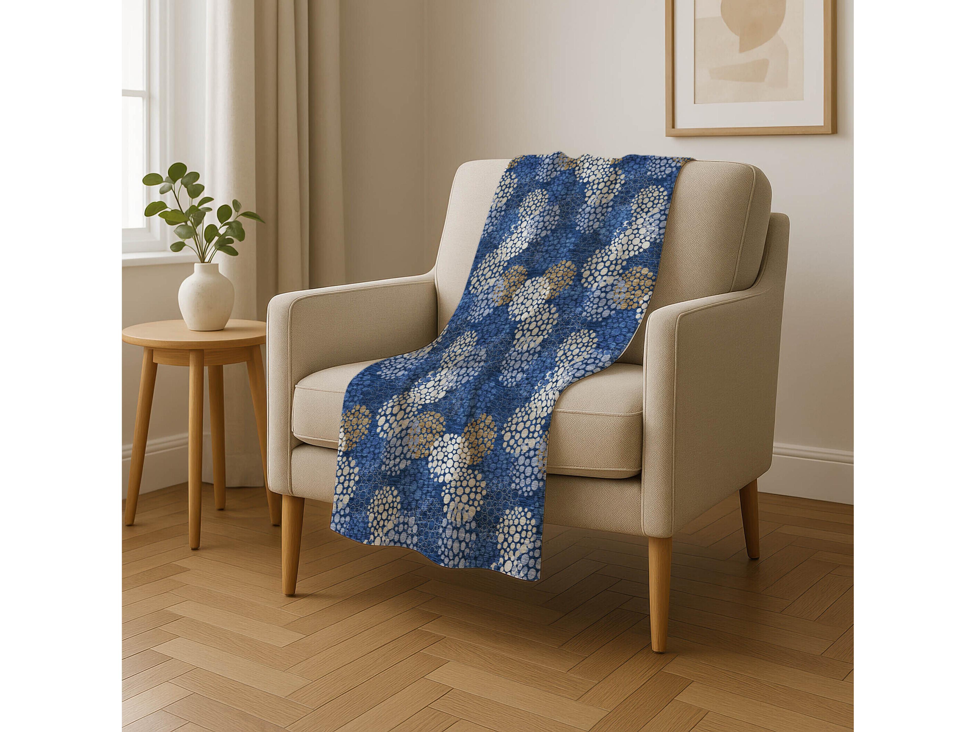 Dalyn Sherpa Blue Polyester Throw