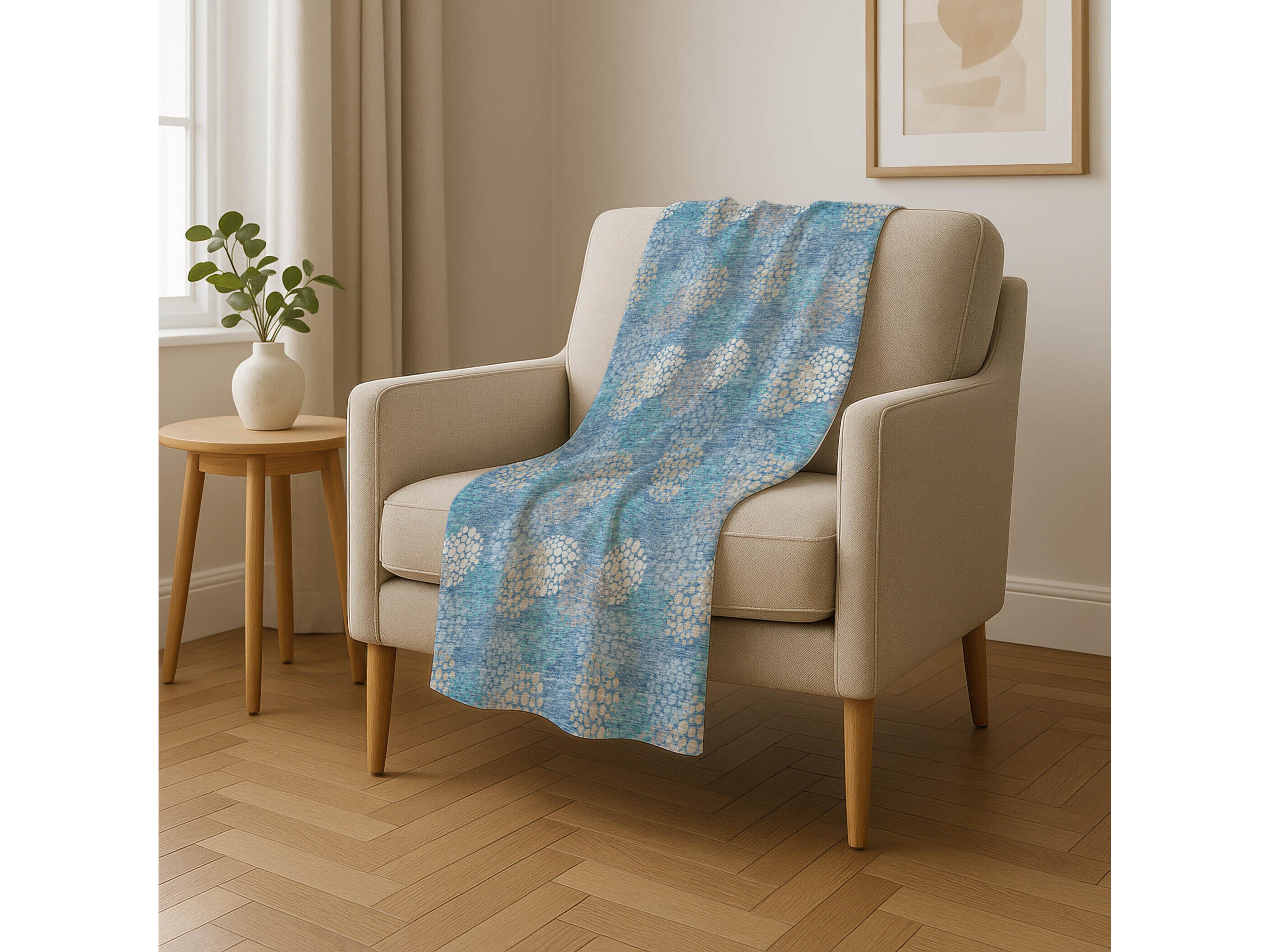 Dalyn Sherpa Blue Polyester Throw