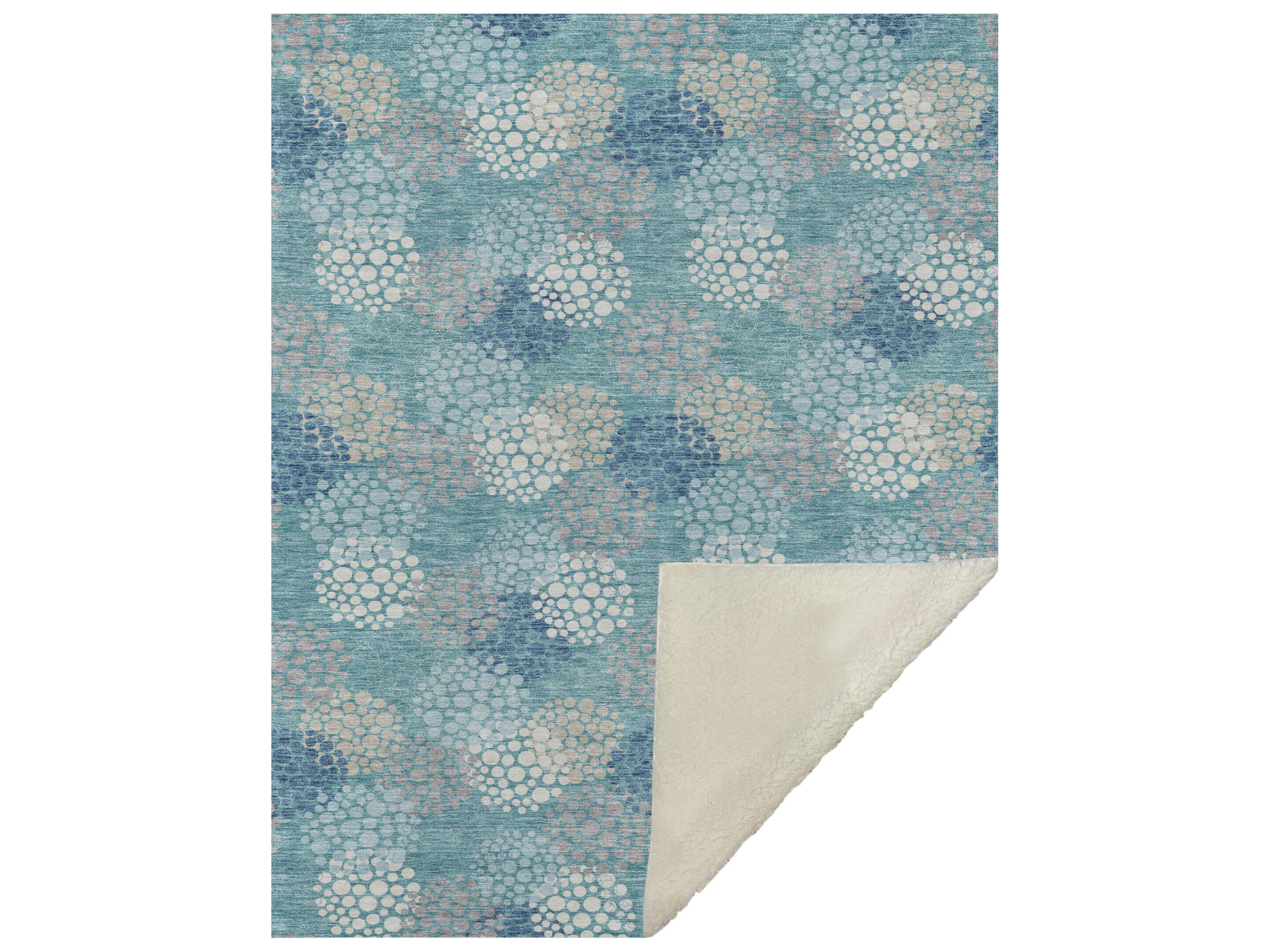 Sherpa Teal Polyester Throw