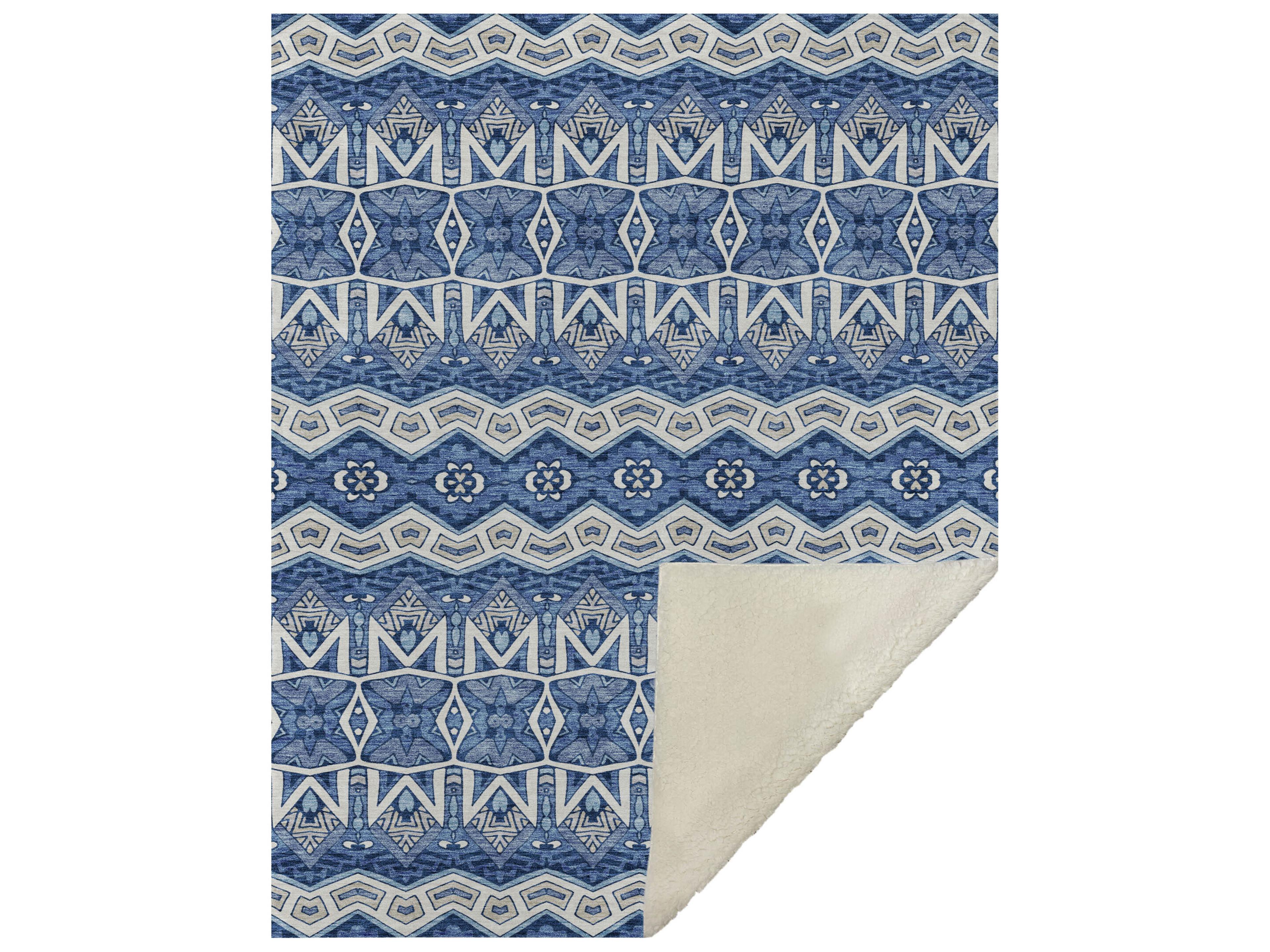 Sherpa Blue Polyester Throw