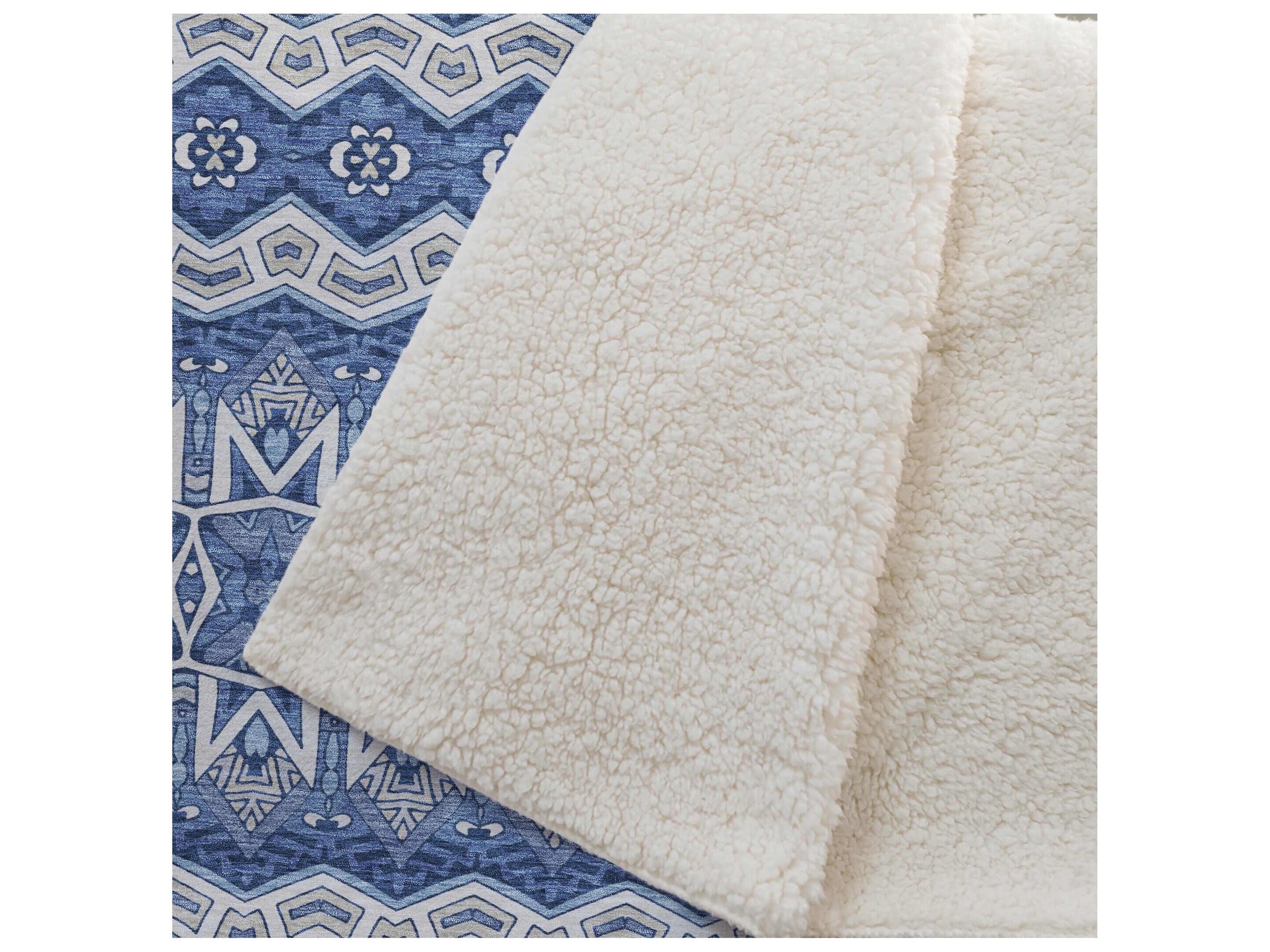 Dalyn Sherpa Blue Polyester Throw