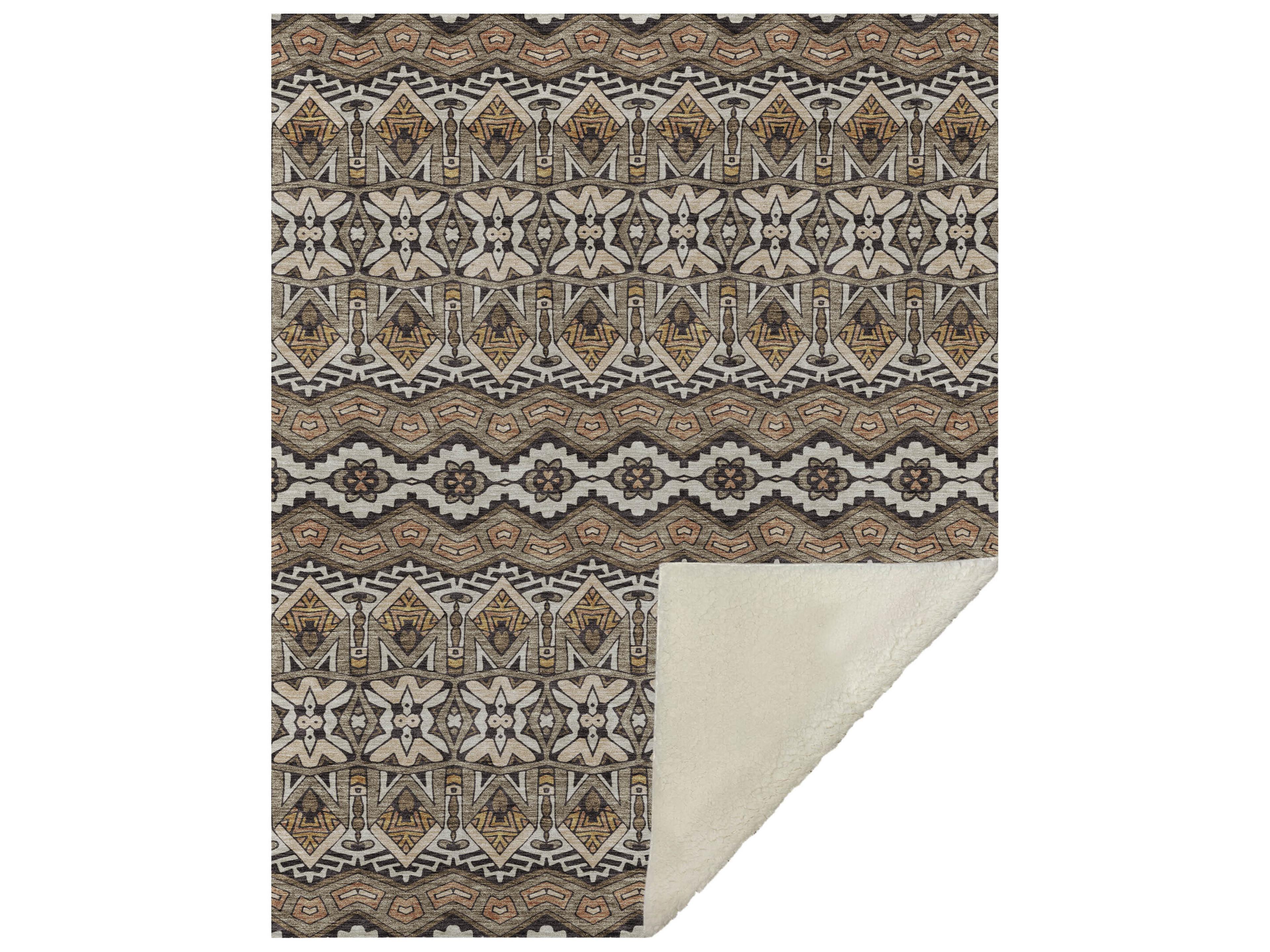 Dalyn Sherpa Brown Polyester Throw