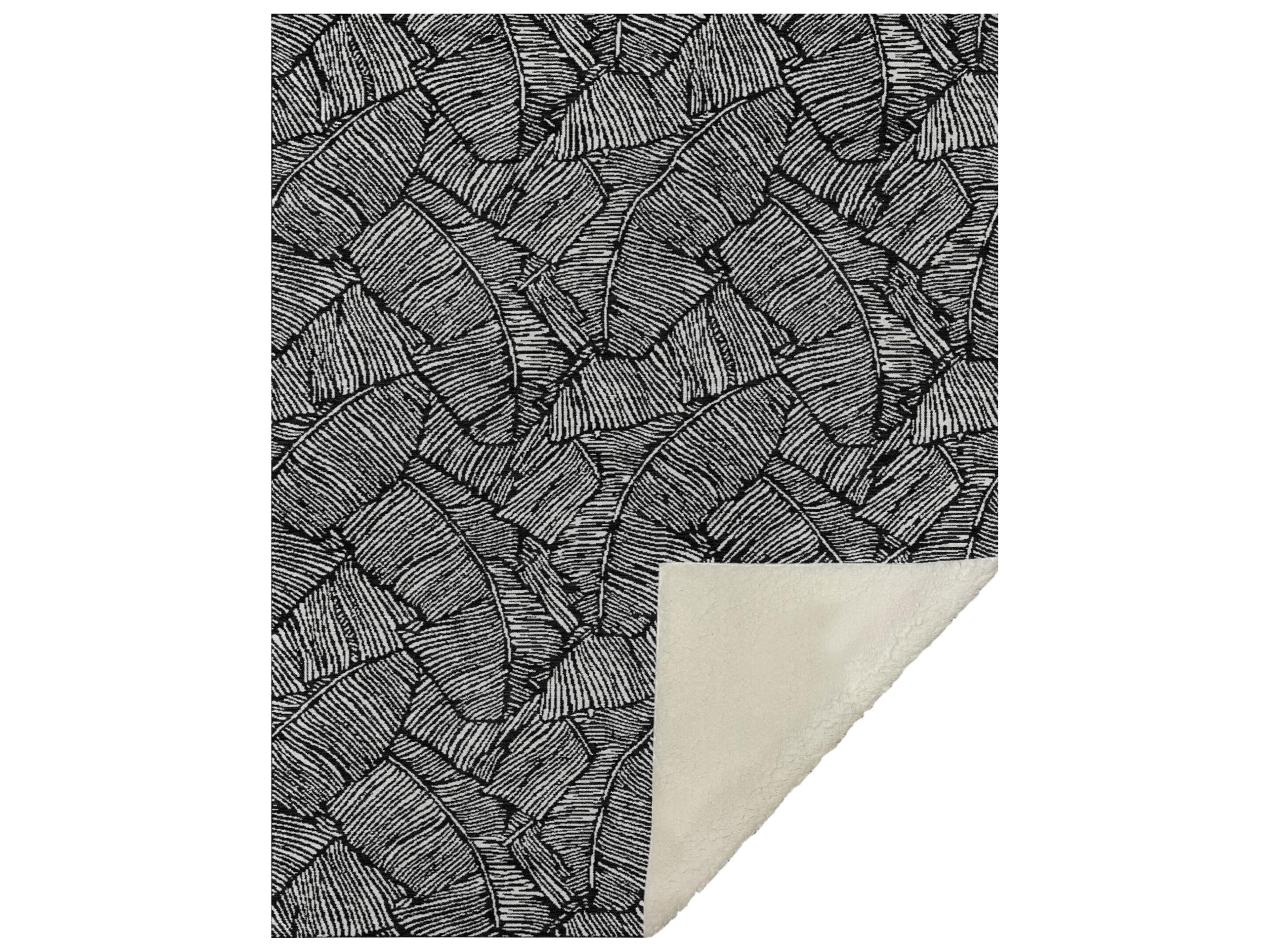 Sherpa Black Polyester Throw