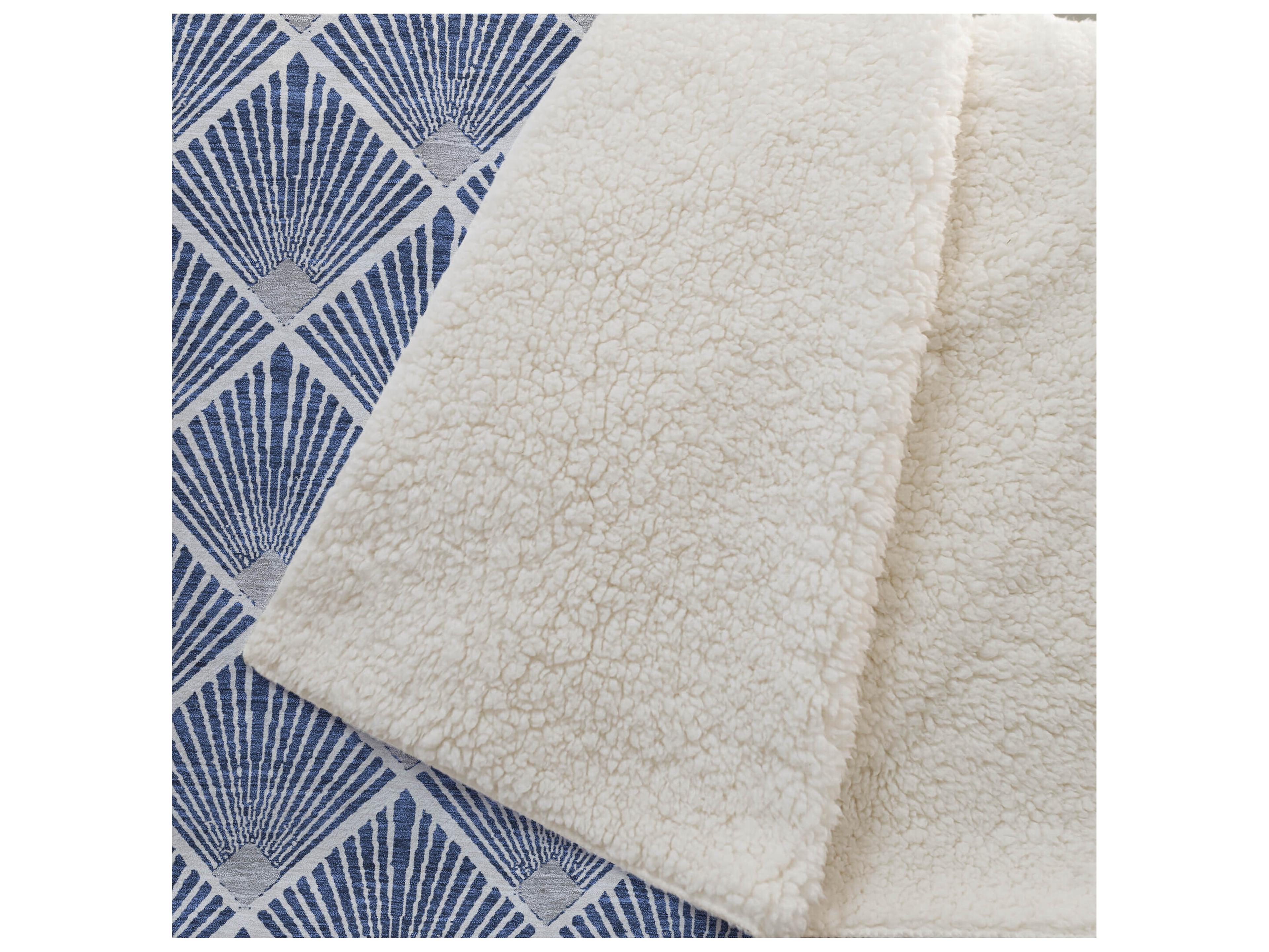 Dalyn Sherpa Blue Polyester Throw