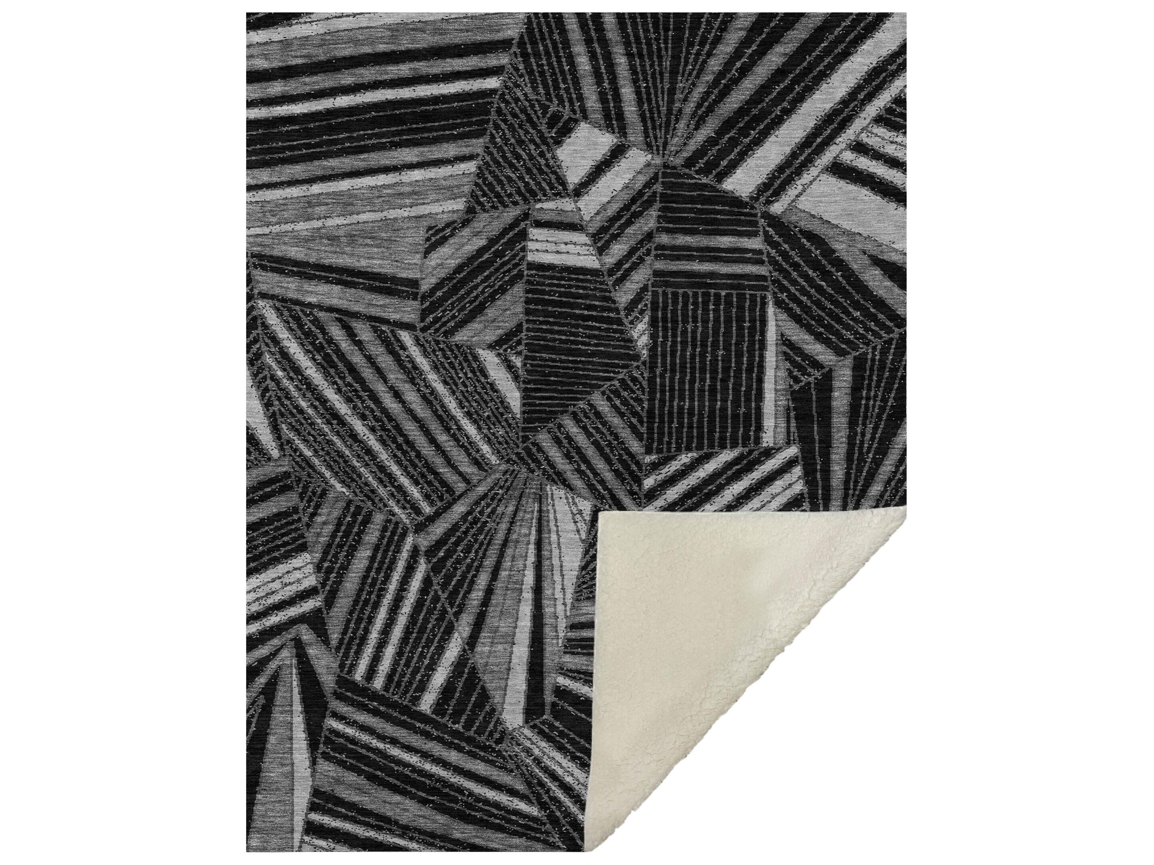 Sherpa Black Polyester Throw