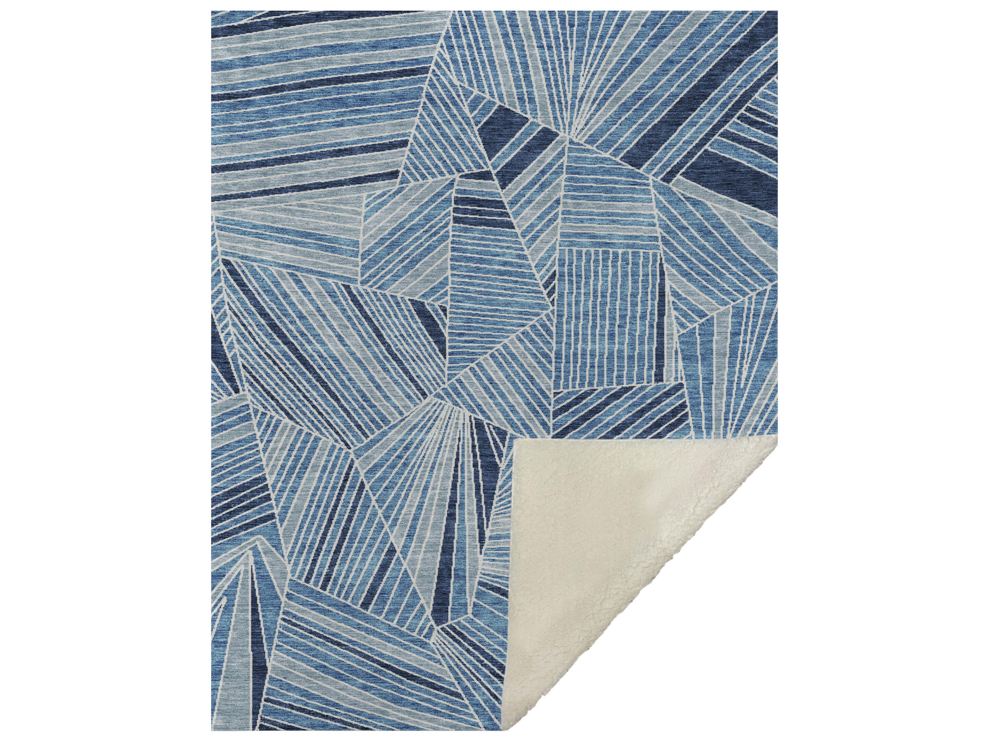 Sherpa Blue Polyester Throw