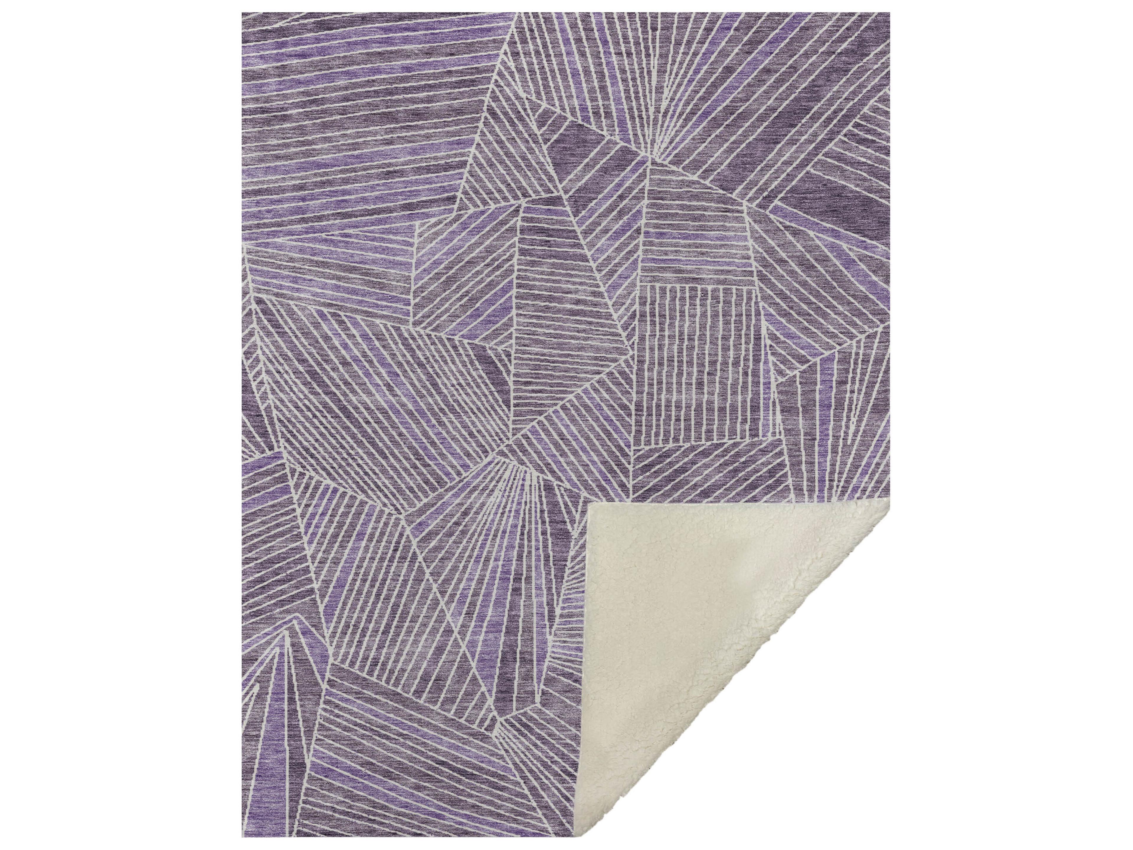 Sherpa Purple Polyester Throw