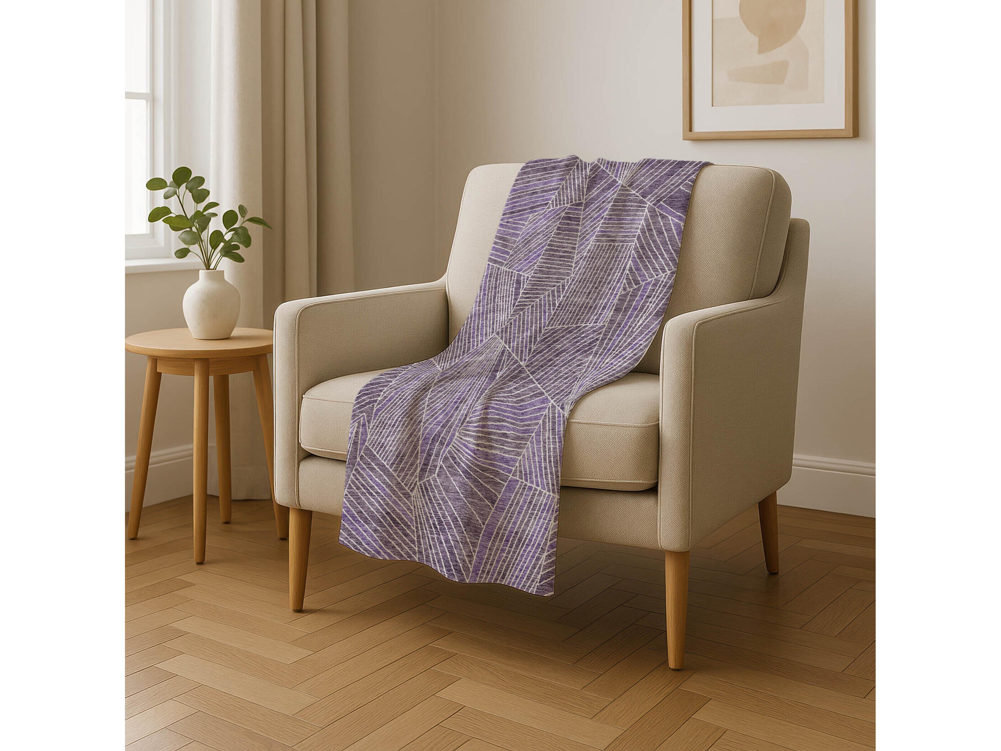 Dalyn Sherpa Purple Polyester Throw