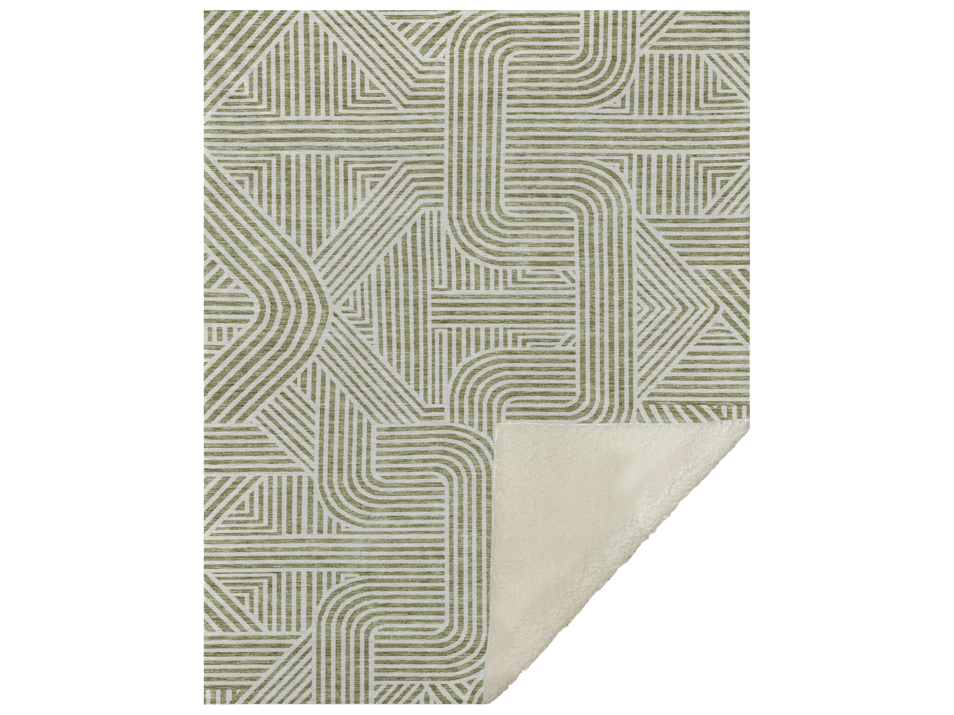 Sherpa Green Polyester Throw