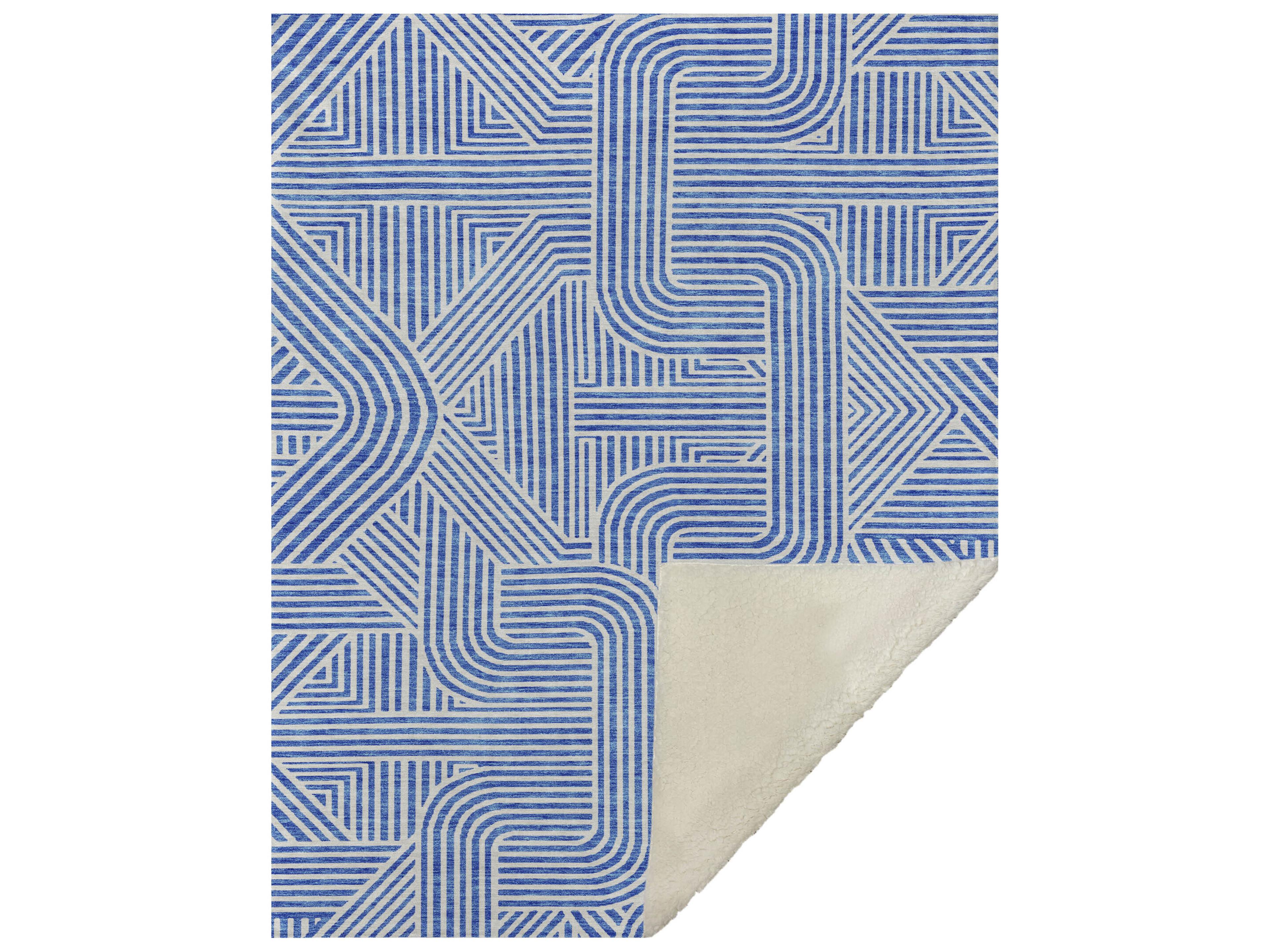 Sherpa Blue Polyester Throw