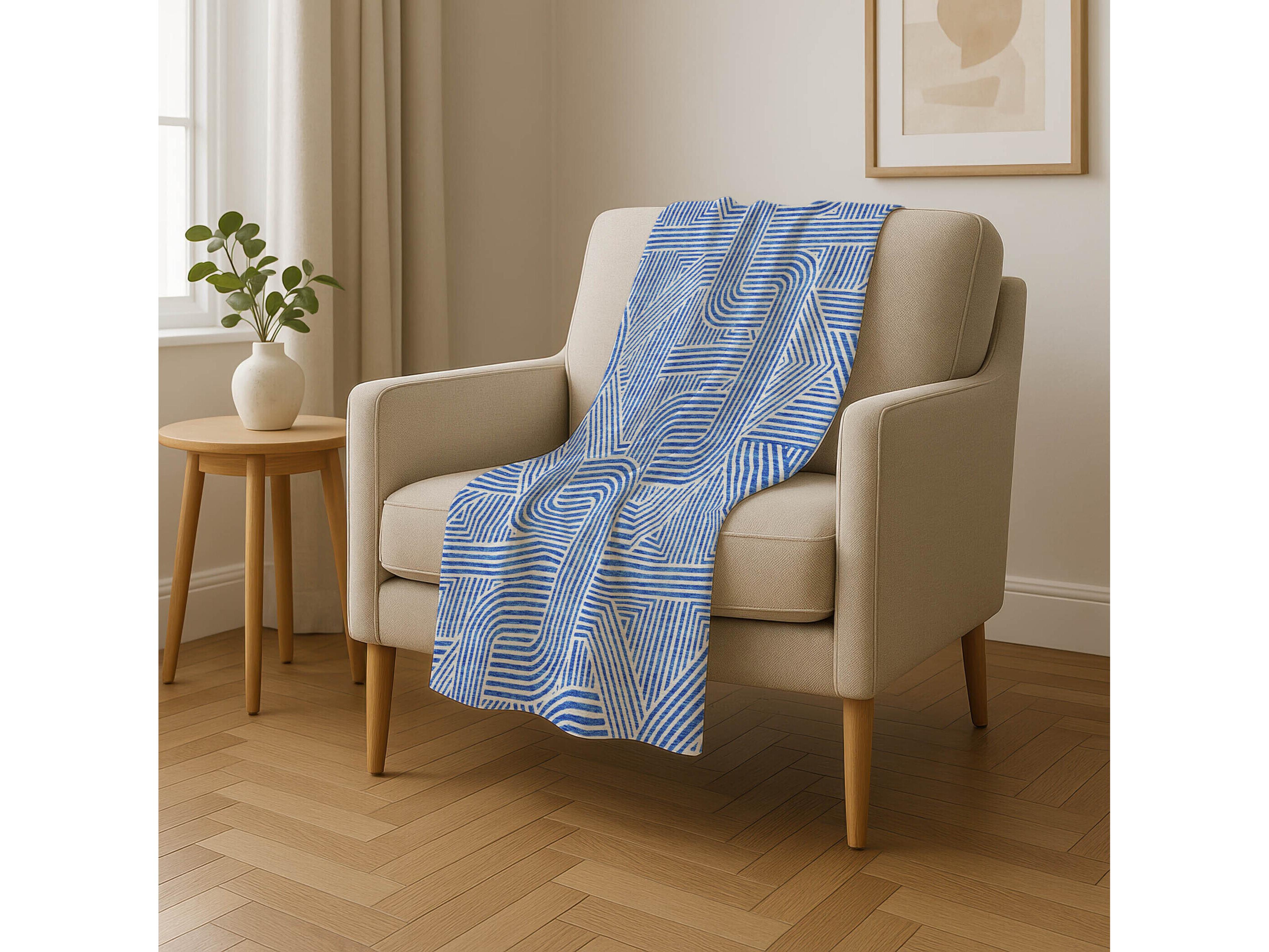 Dalyn Sherpa Blue Polyester Throw