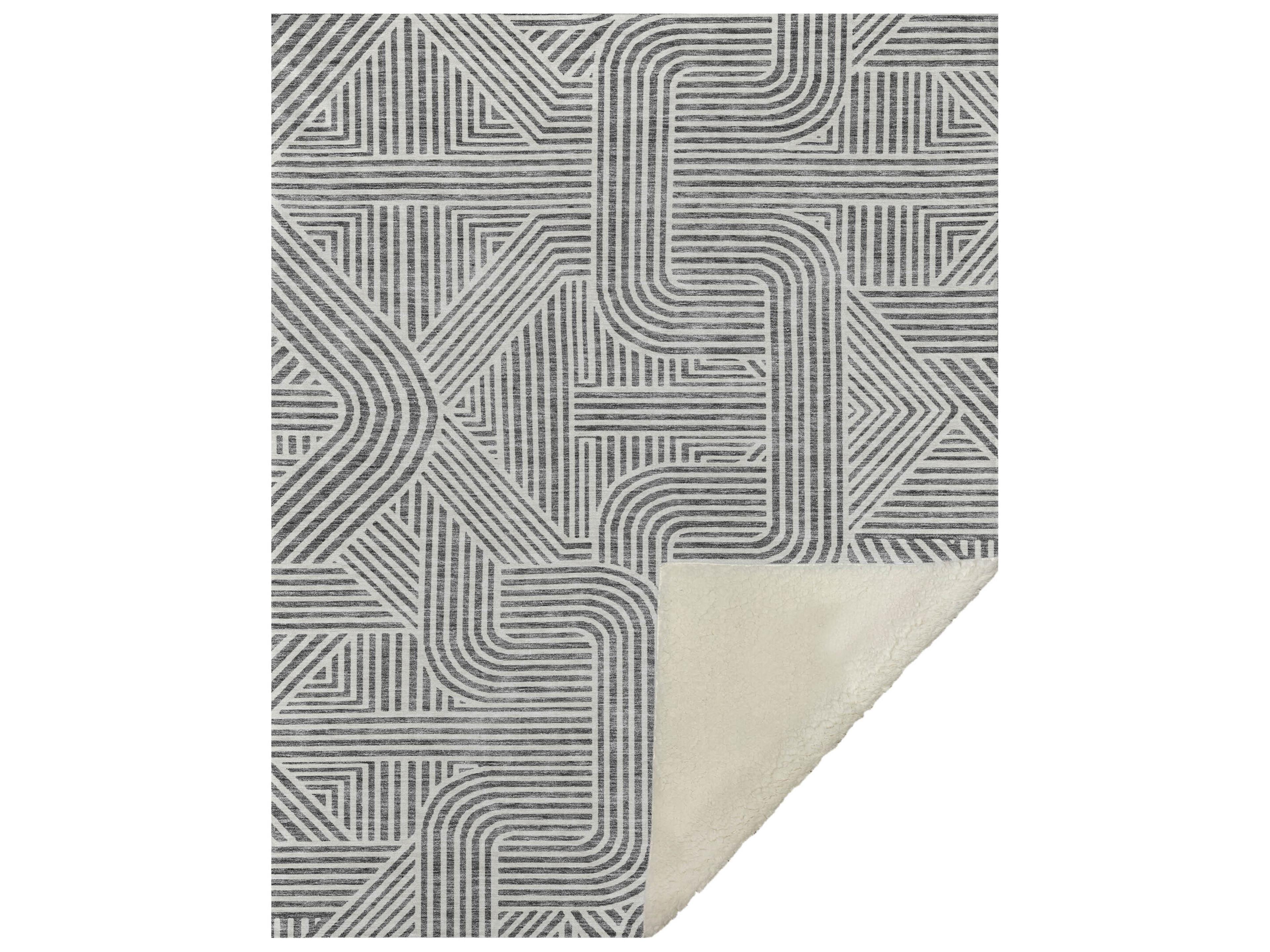 Sherpa Gray Polyester Throw