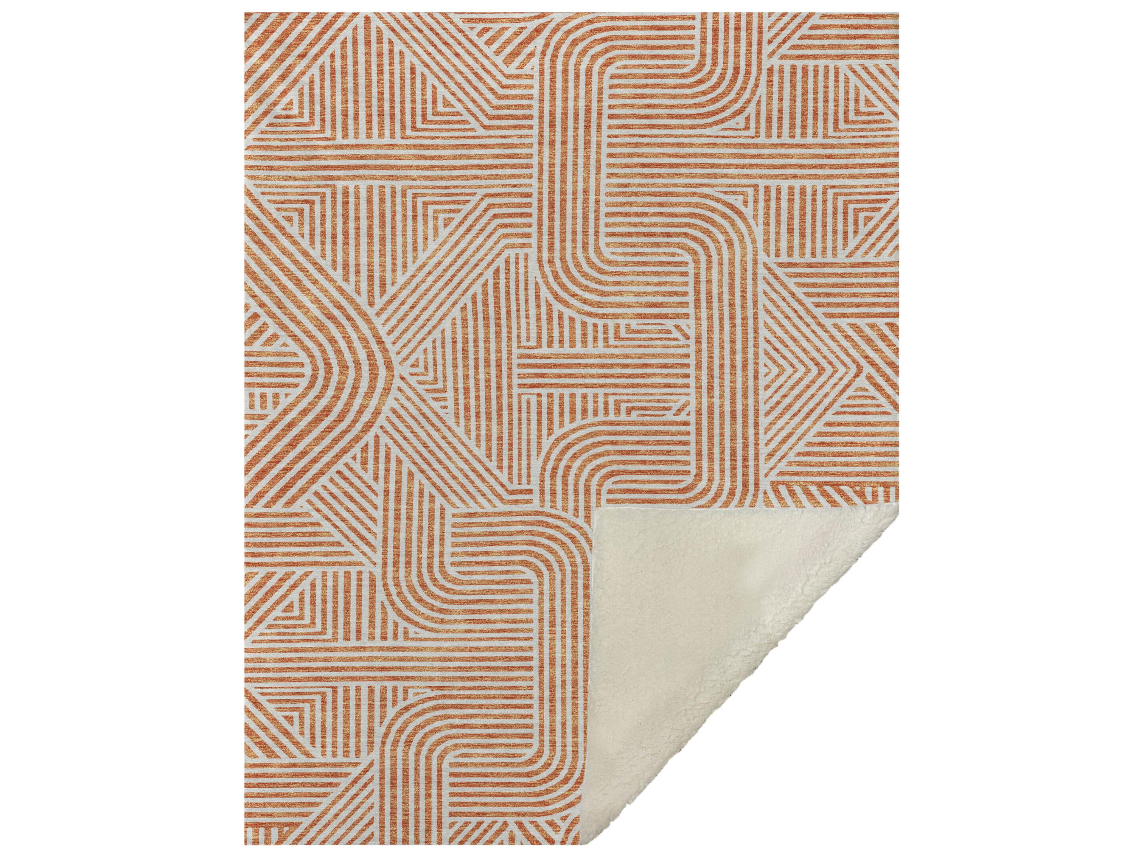 Sherpa Orange Polyester Throw