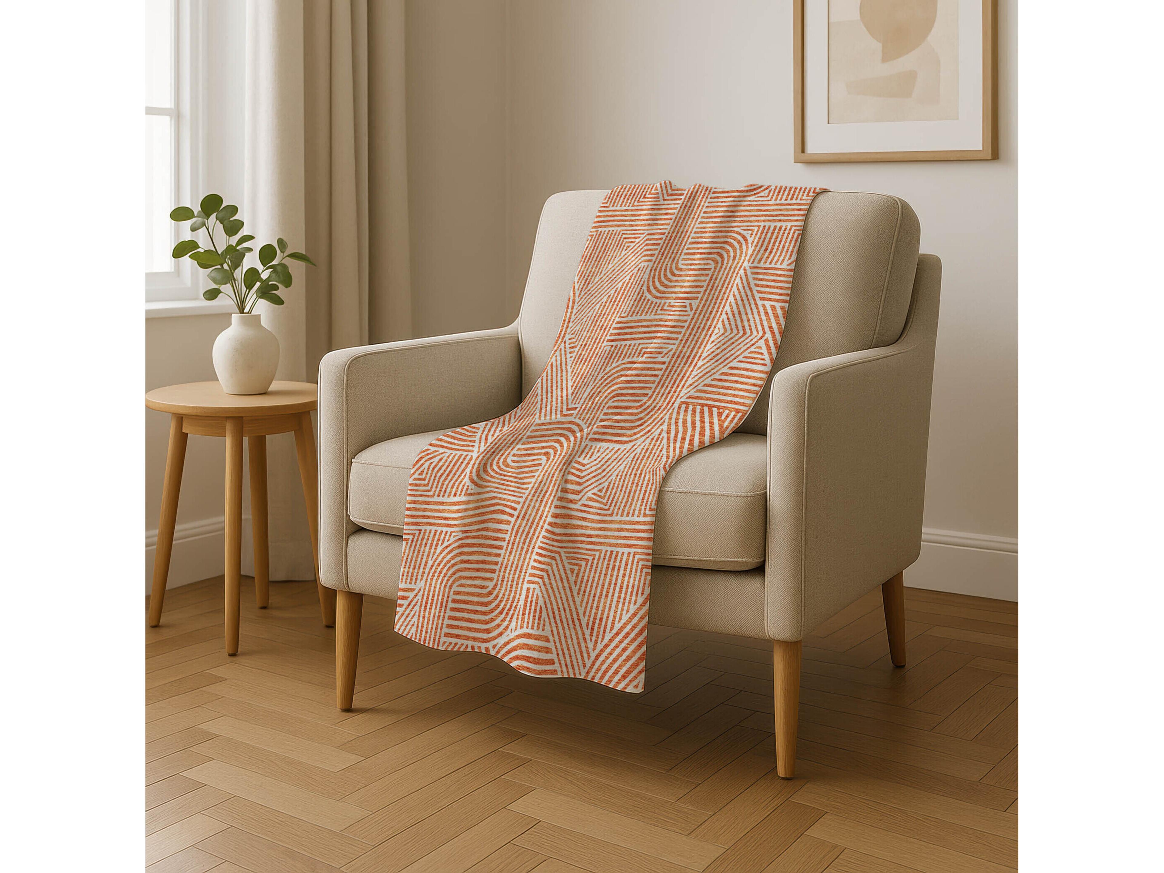 Dalyn Sherpa Orange Polyester Throw