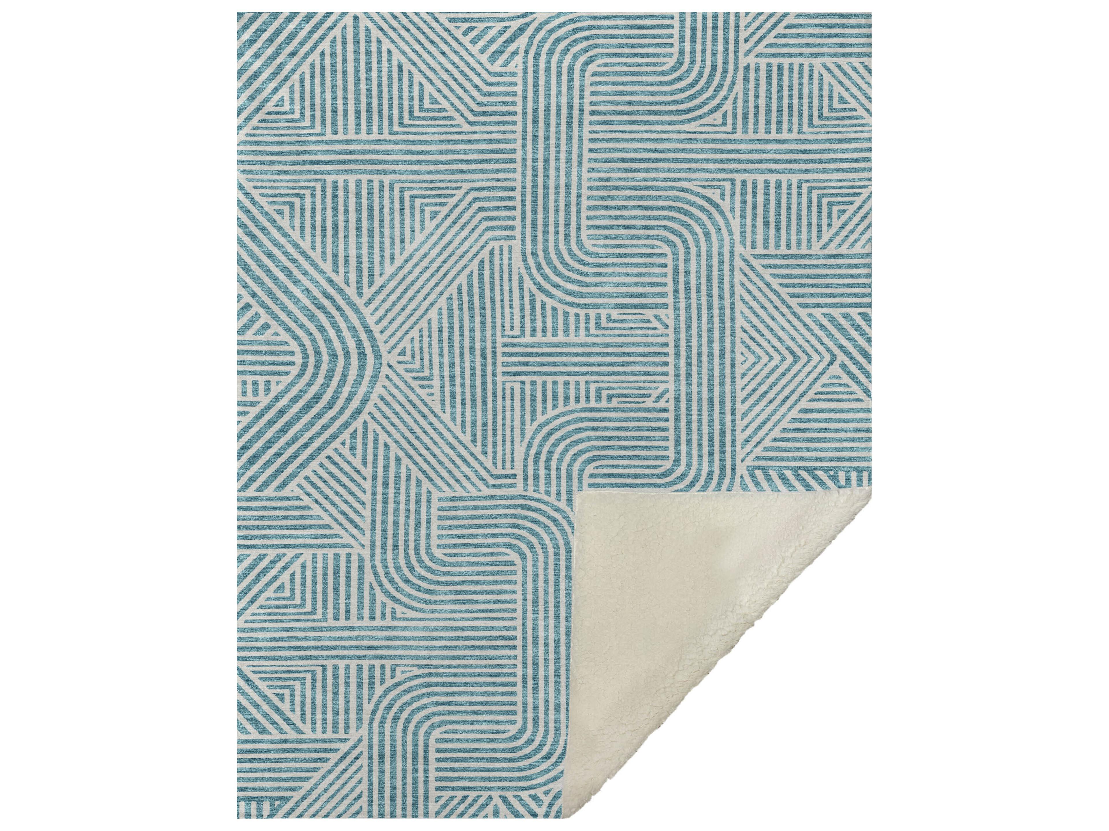 Sherpa Teal Polyester Throw