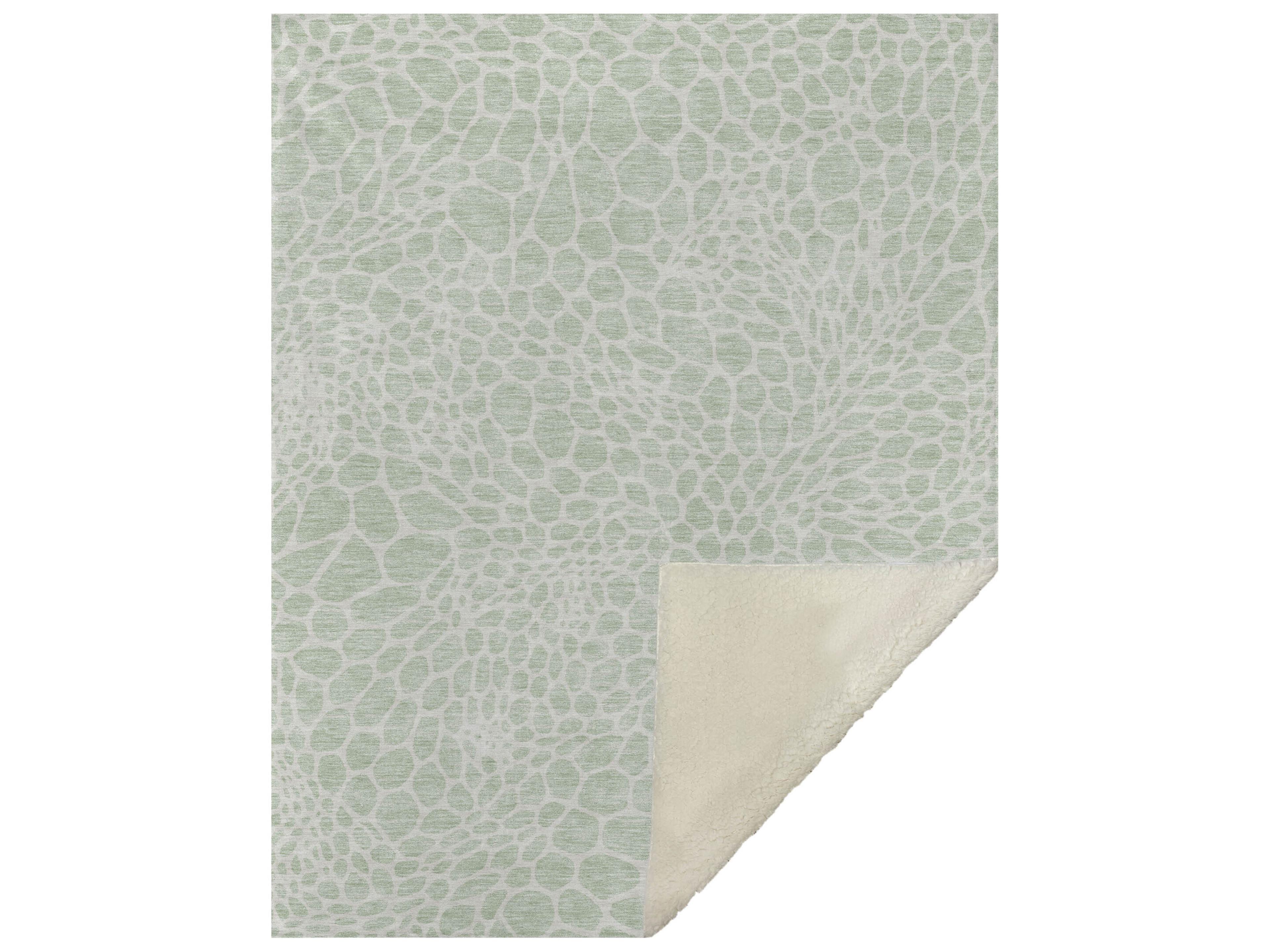 Sherpa Green Polyester Throw