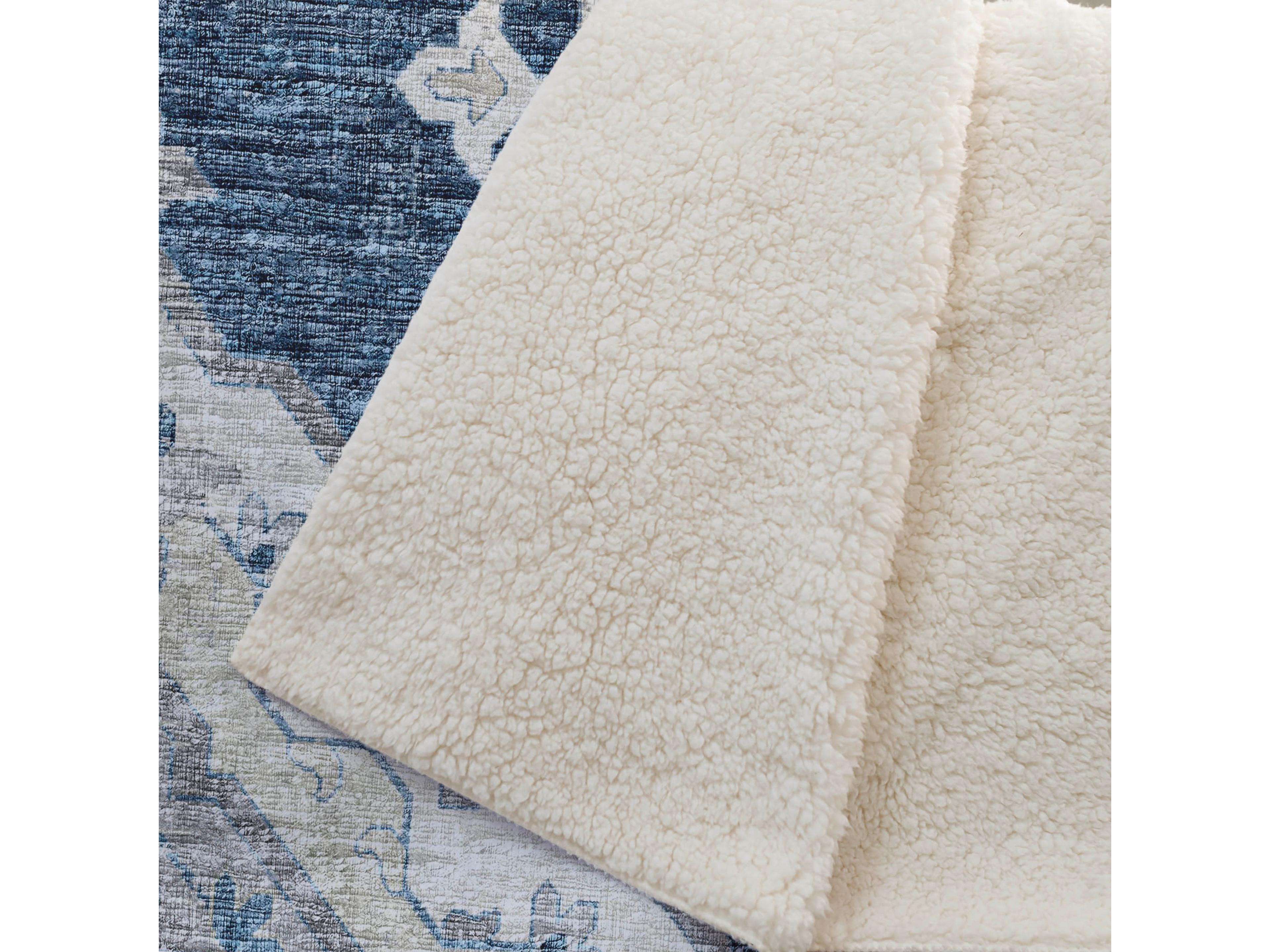 Dalyn Sherpa Blue Polyester Throw
