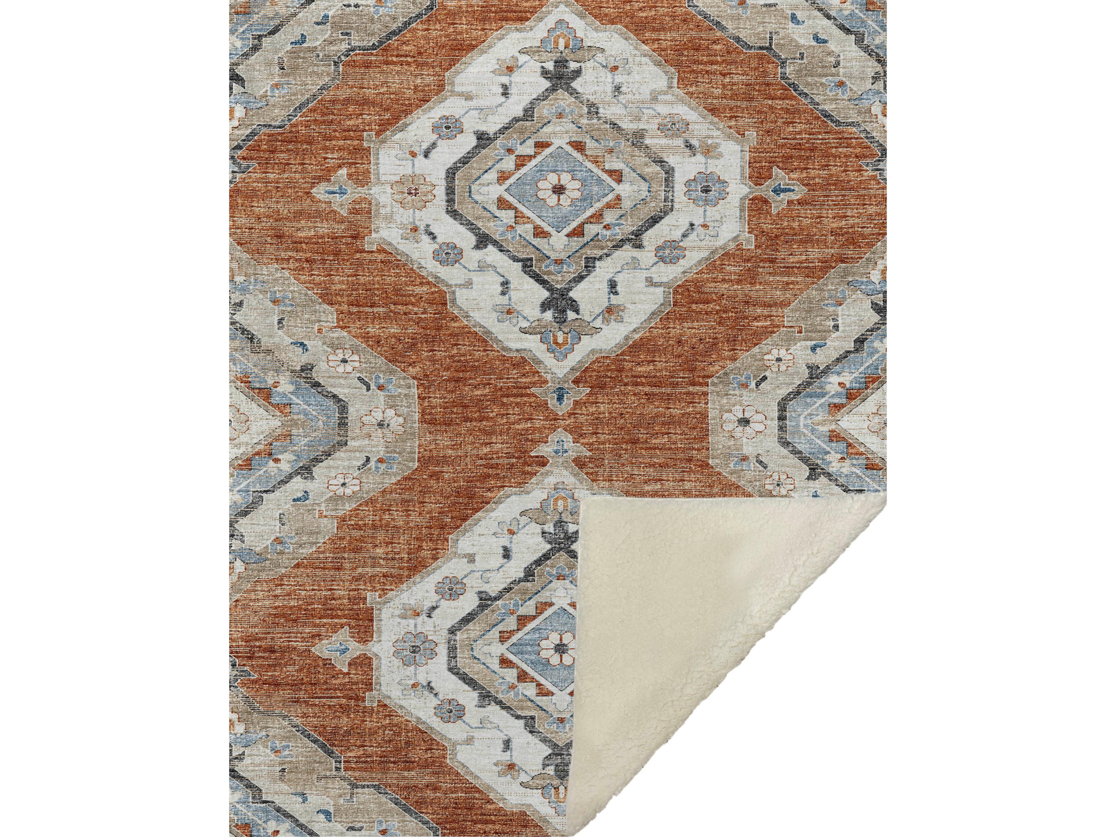 Sherpa Orange Polyester Throw