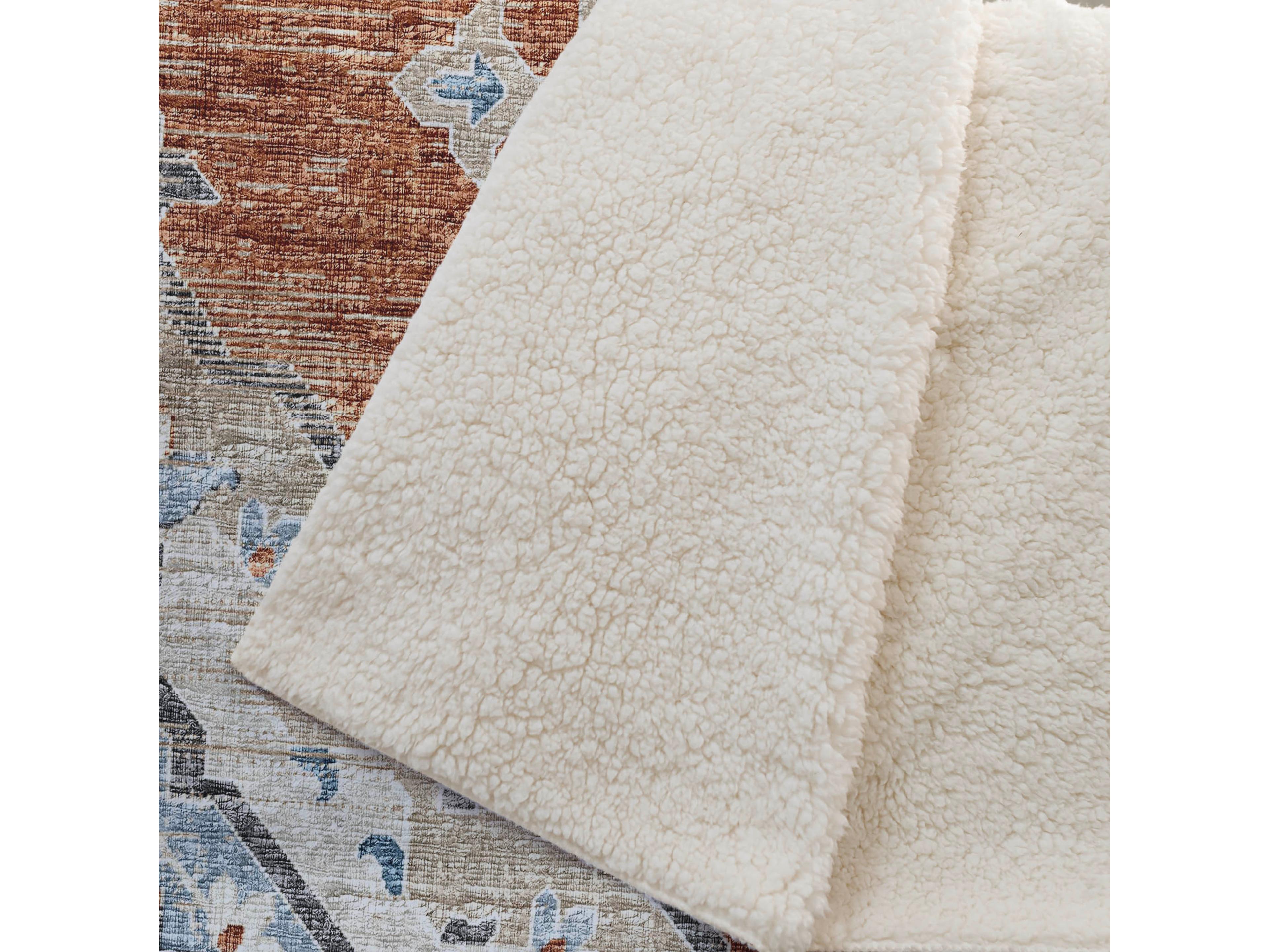 Dalyn Sherpa Orange Polyester Throw