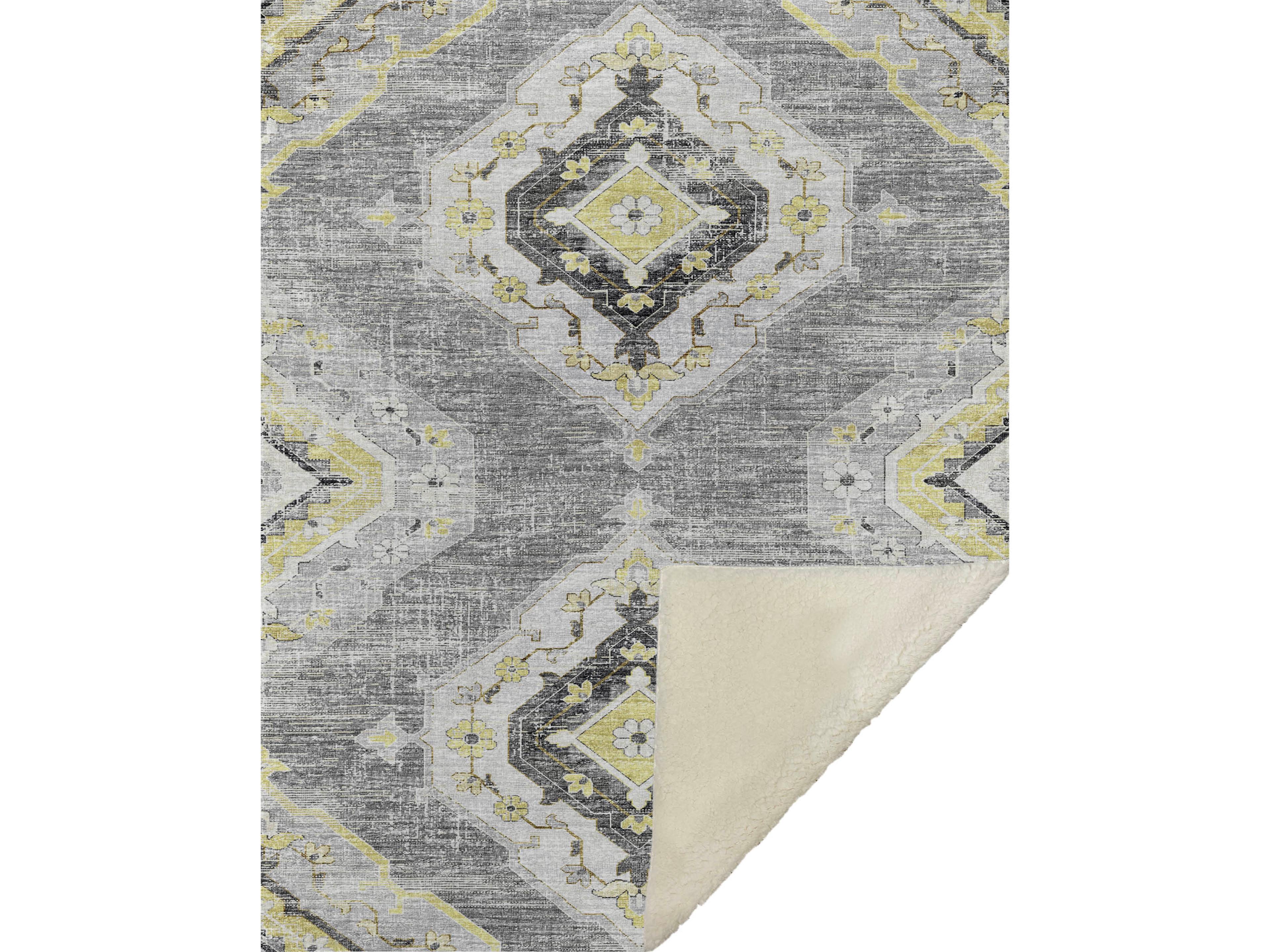 Sherpa Gray Polyester Throw